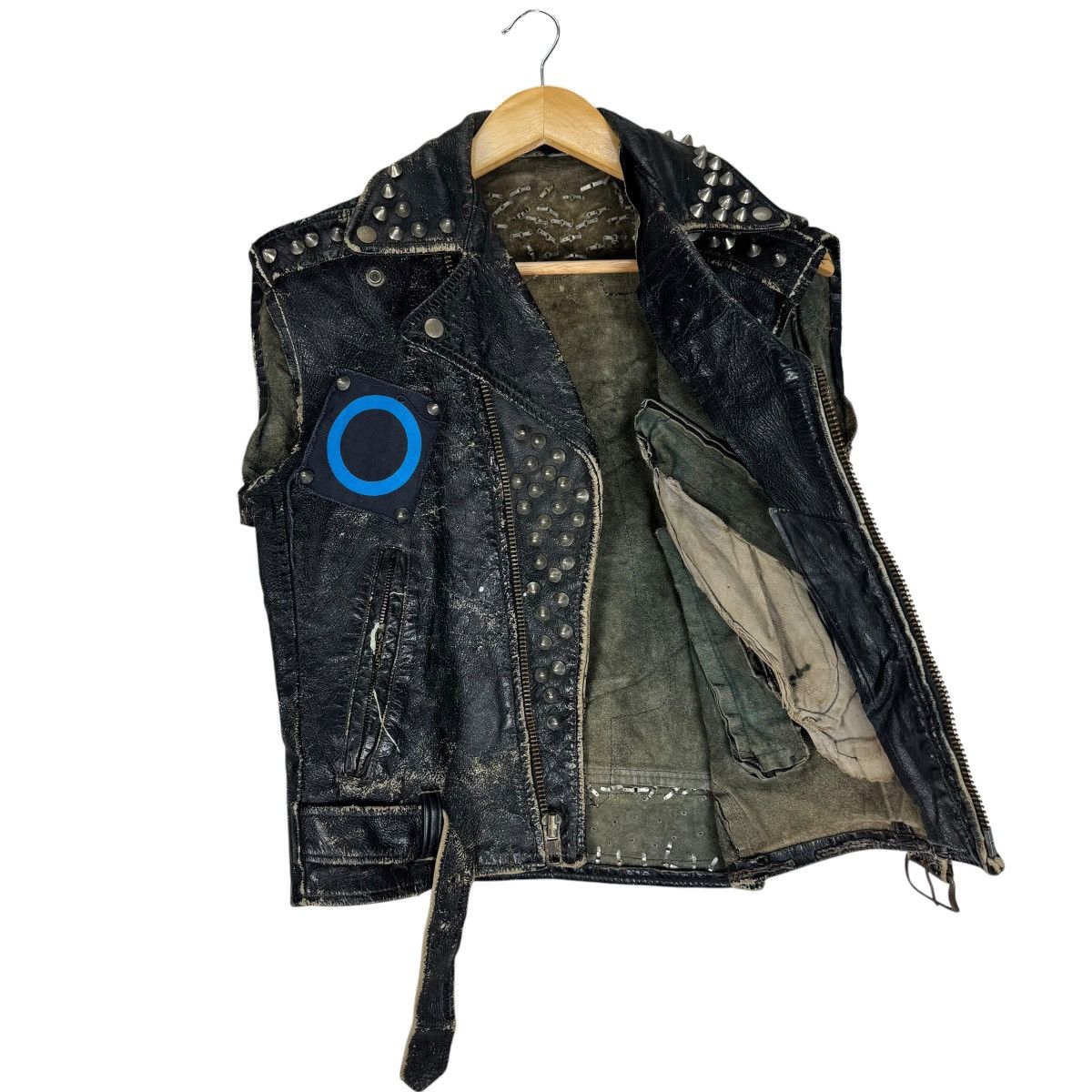 Genuine Leather ☀️40s DOUBLE COLLAR LEATHER CUSTOM RANCID PUNK JACKET Size US M / EU 48-50 / 2 - 12 Thumbnail