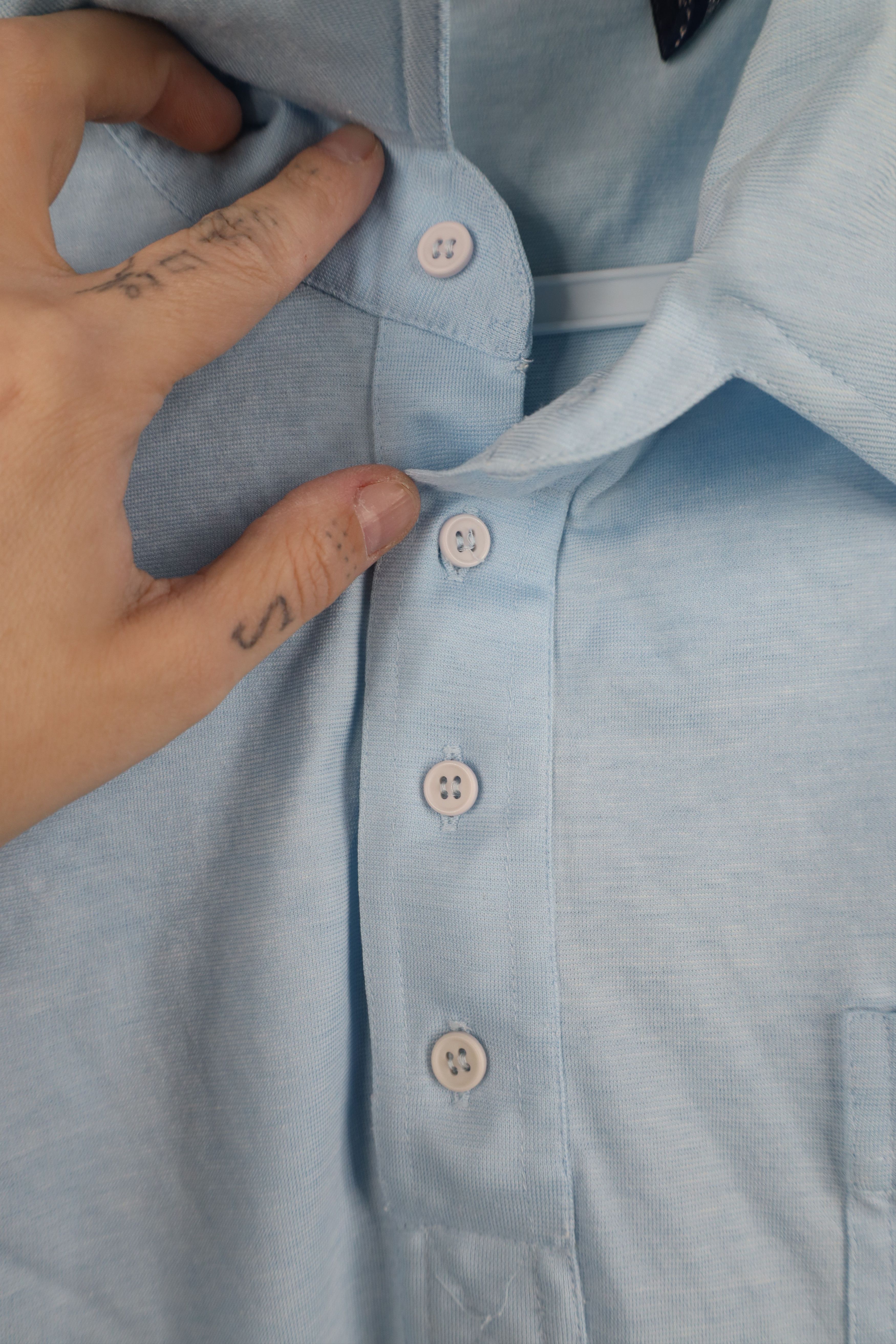 Vintage Vintage 70s Streetwear Knit Collared Golf Polo Shirt Blue Size US L / EU 52-54 / 3 - 9 Thumbnail