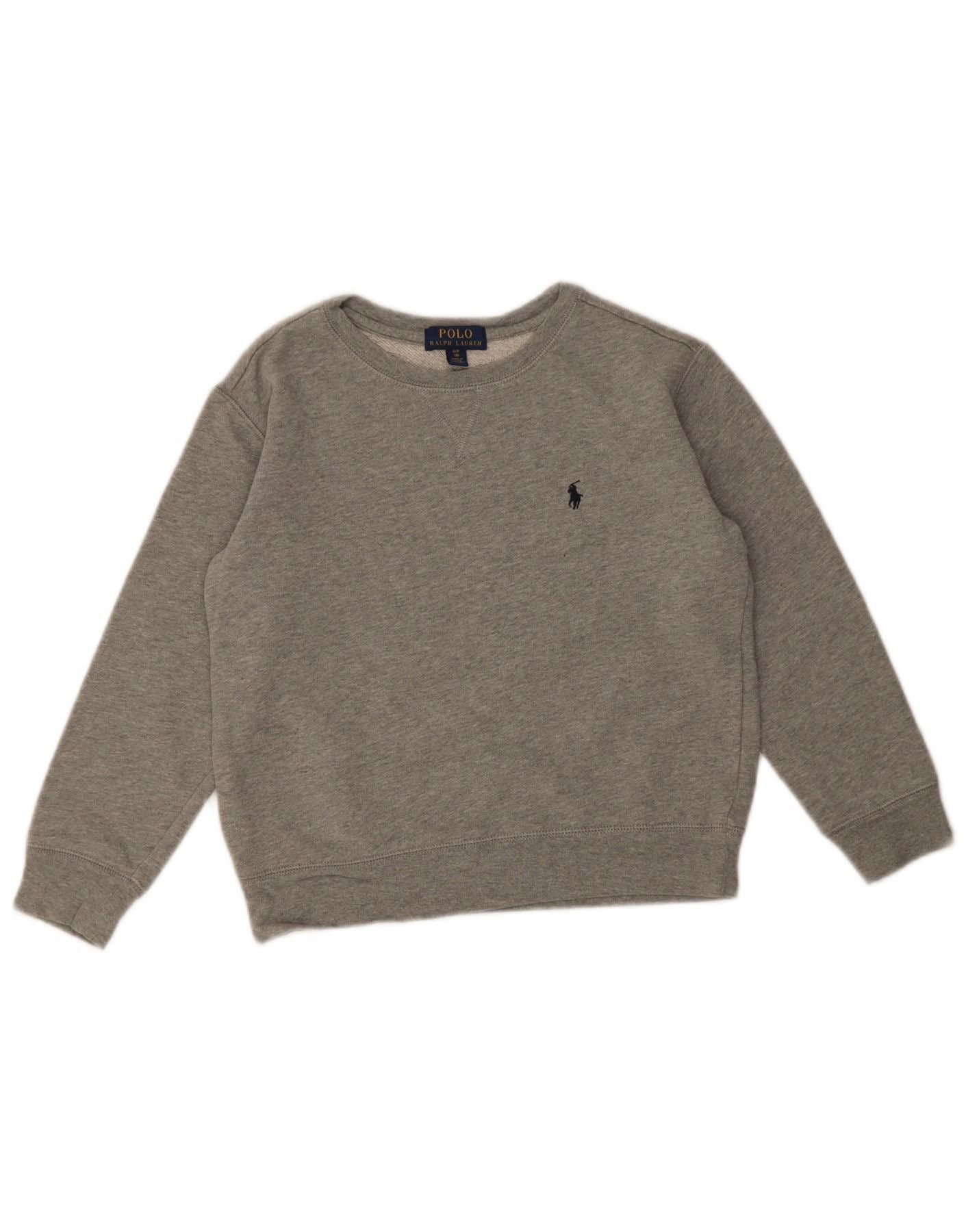 Polo Ralph Lauren Boys Sweatshirt Jumper 7-8 Years Small Grey Flecked Size S / US 4 / IT 40 - 1 Thumbnail