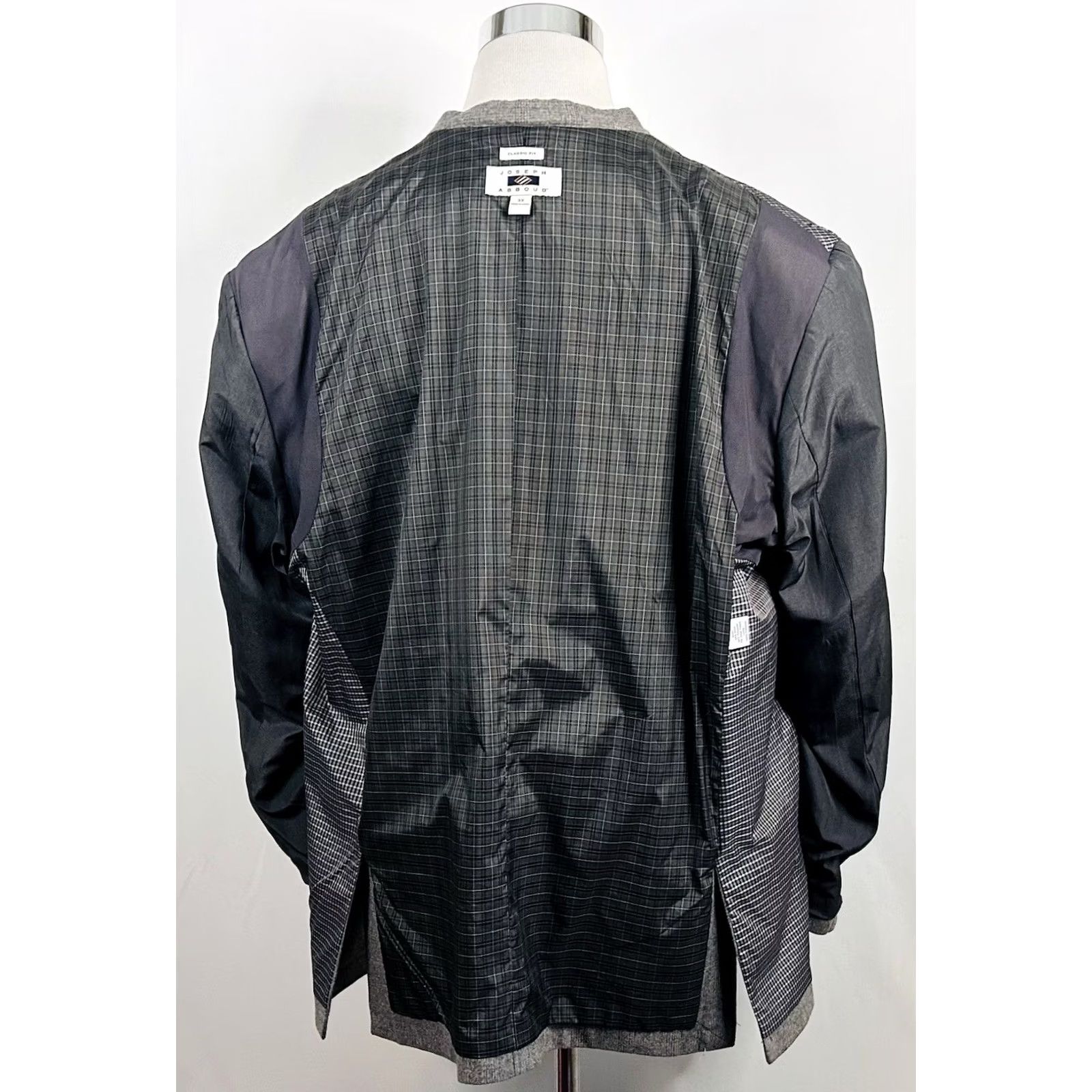 Joseph Abboud Joseph Abboud Sport Coat Gray Plaid Elbow Patches Two Button Vented 3X Big & Tall Mens Jacket Coat Size US XS / EU 42 / 0 - 8 Thumbnail