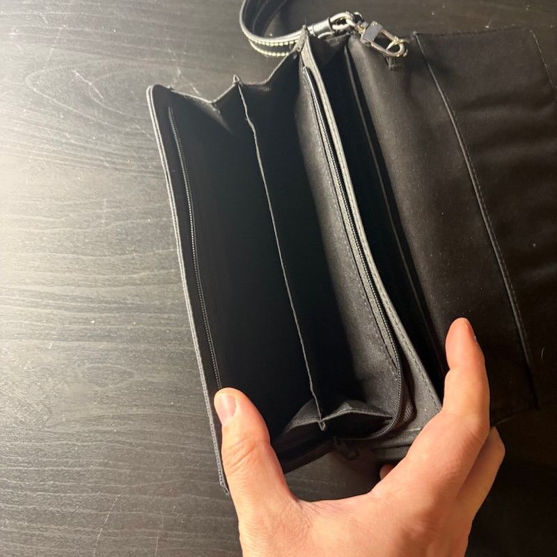 Chaps Chaps Black Fabric Wristlet Clutch Silver Clasp Size ONE SIZE - 2 Thumbnail