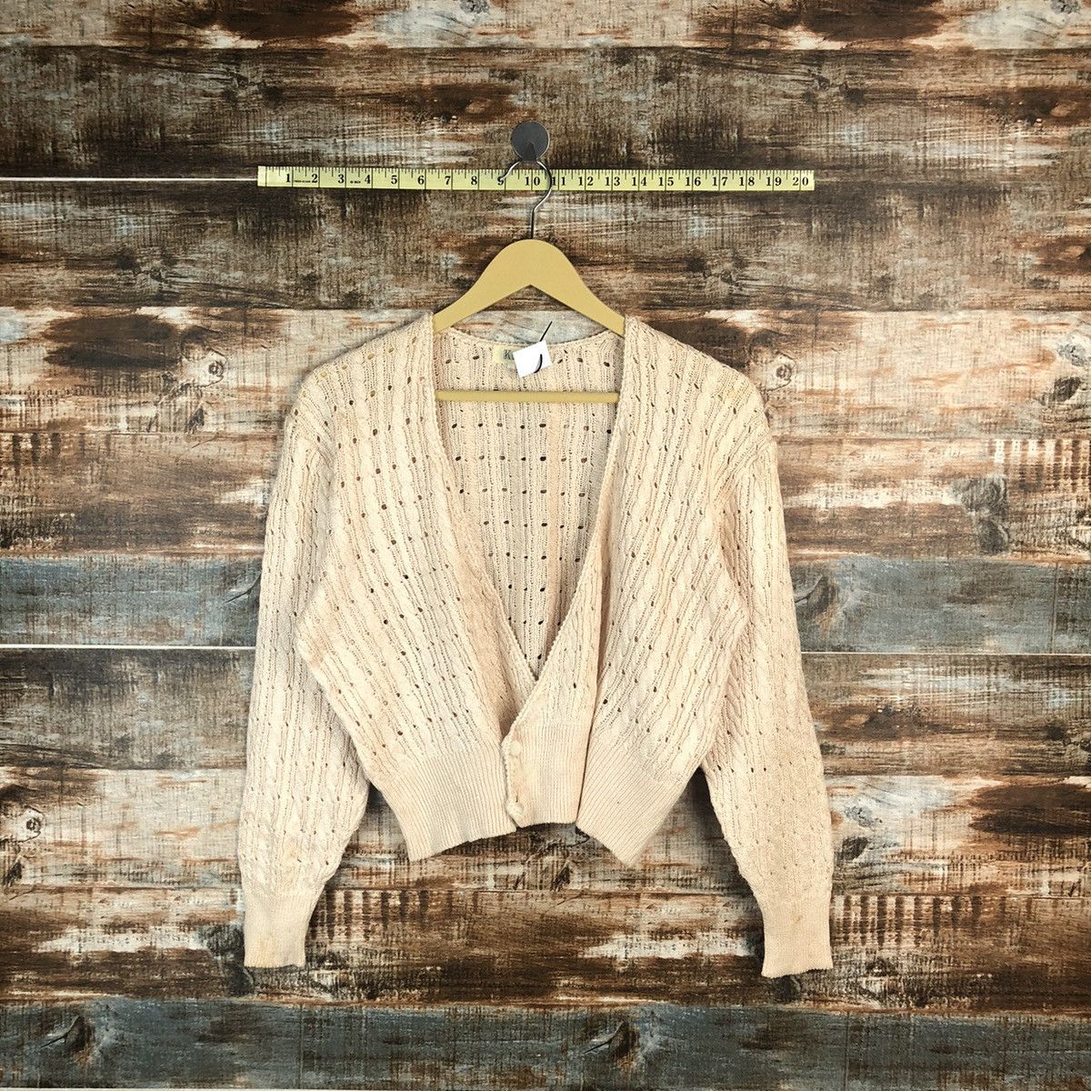 Japanese Brand Keith Pink Cardigan crochet meshnet Knitwear #A1893 Size S / US 4 / IT 40 - 1 Thumbnail