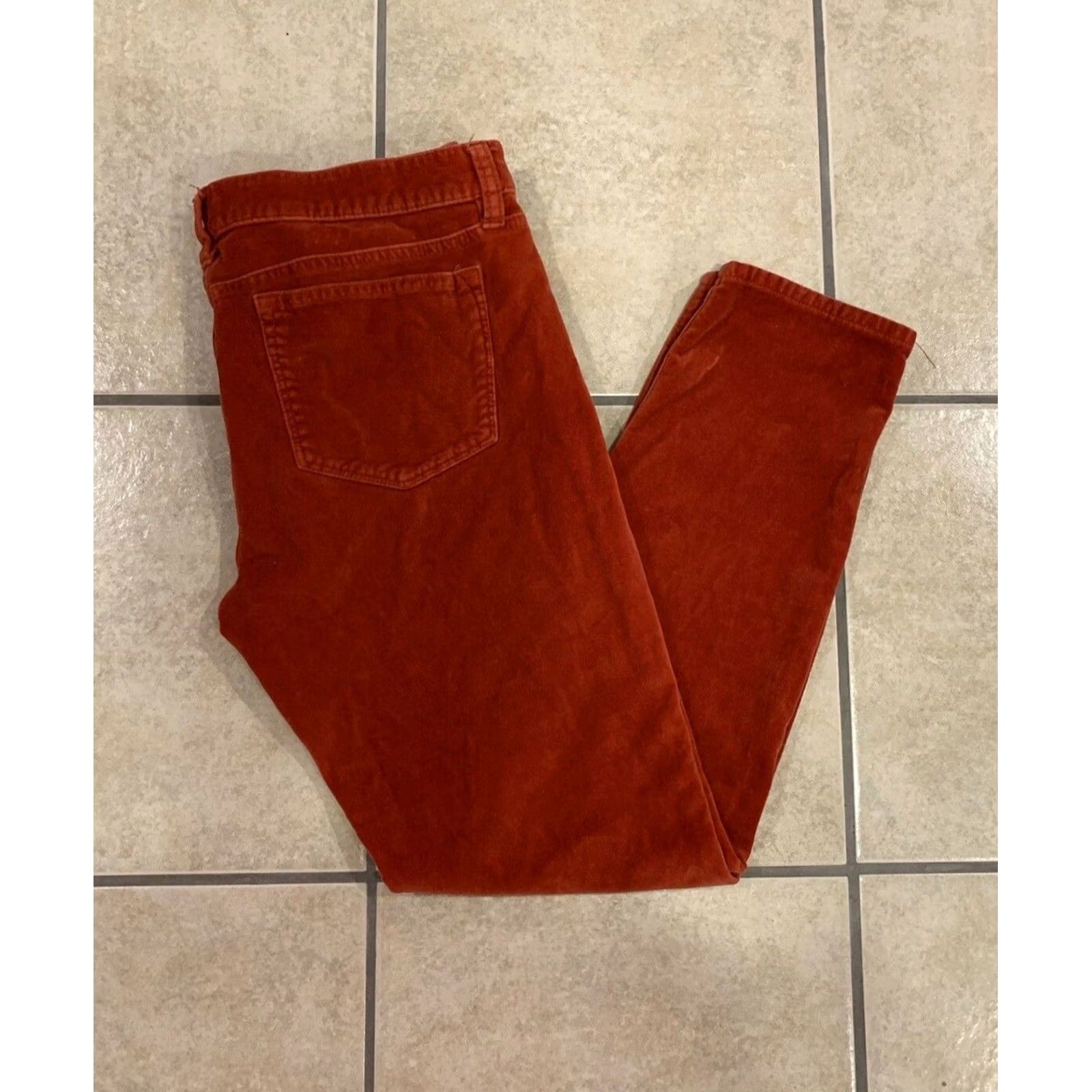 J.Crew J.CREW Women's Pants Toothpick Velour 29 Red Orange 32x26 Slim Fit Casual Workwear Size 29" - 2 Thumbnail