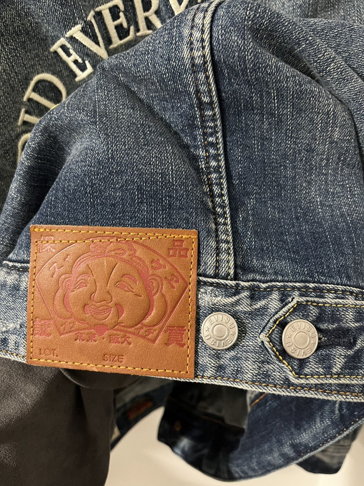 Evisu Kamon Embossed Denim Jacket