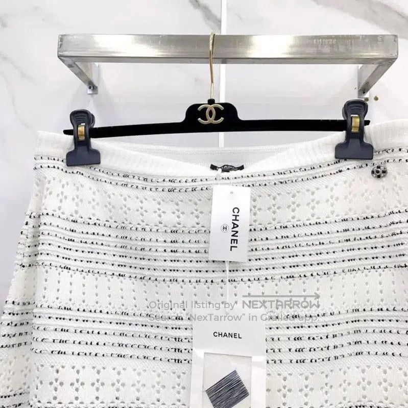 Chanel Chanel White Cotton Women's Skirt . Size 30" / US 8 / IT 44 - 4 Thumbnail