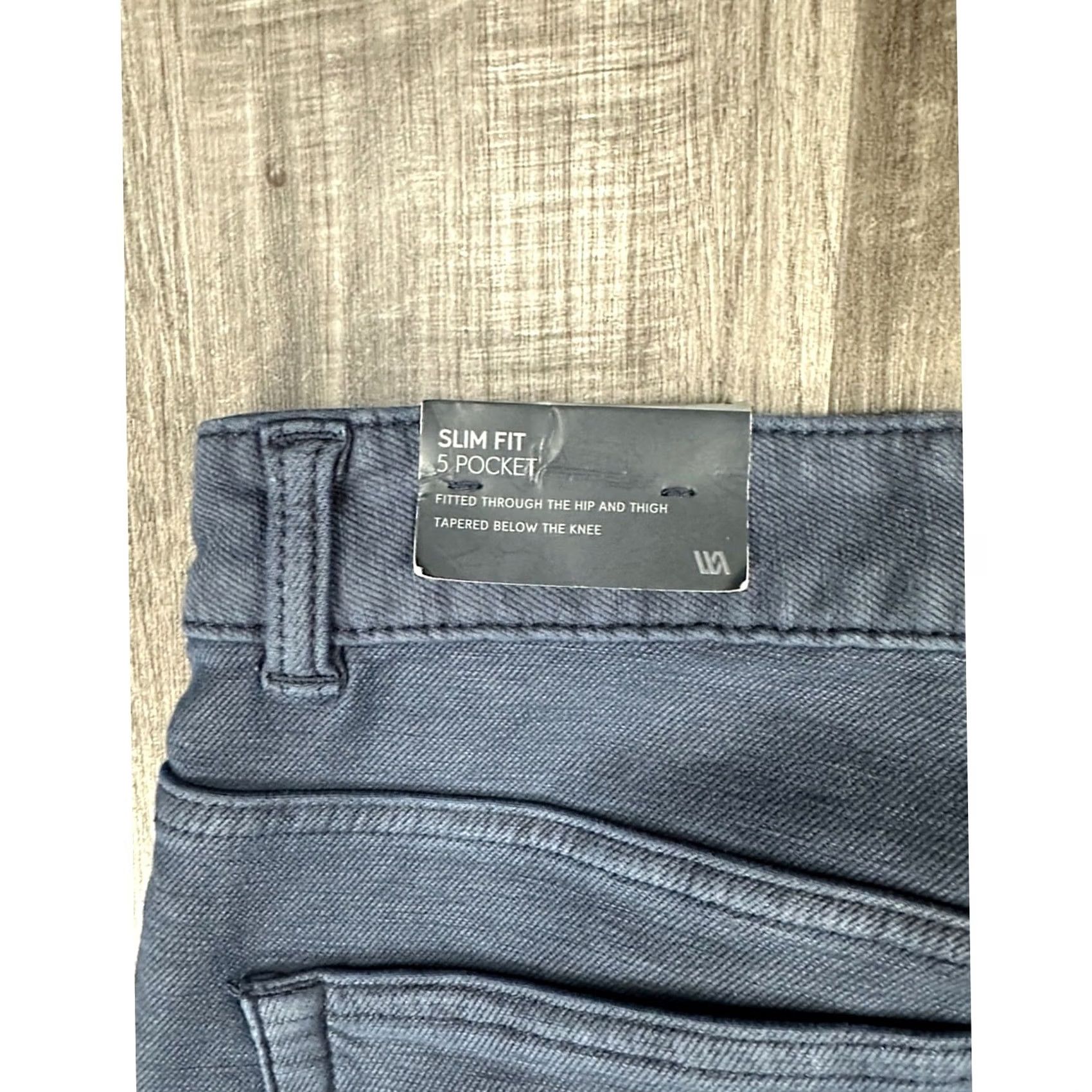 Vintage VRST Slim Fit Jeans 5 Pocket 4-Way Stretch 35x32 Navy Blue Men Slim Straight Denim Trousers Size US 35 - 5 Thumbnail