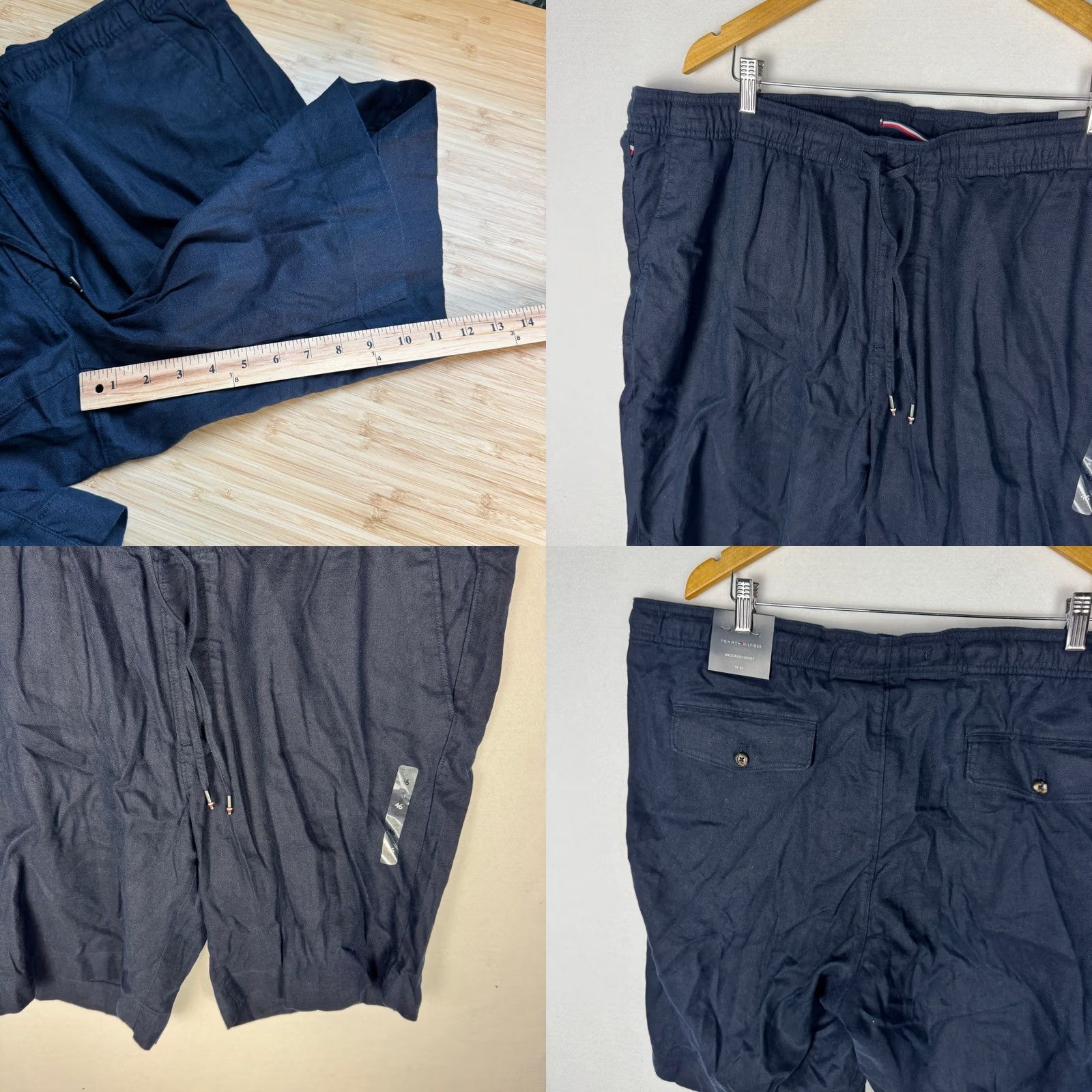 Tommy Hilfiger Tommy Hilfiger Mens Navy Blue Linen Blend Drawstring Shorts 46W MW39880 NEW Size US 30 / EU 46 - 8 Thumbnail