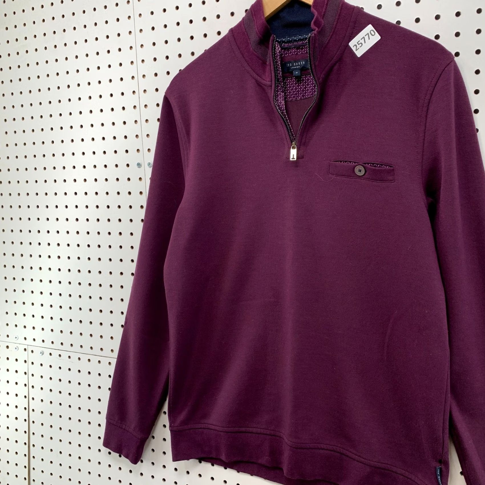 Ted Baker Ted Baker London Sweater Pullover 1/4 Zip Long Sleeve Purple Men’s Size 3 Size US S / EU 44-46 / 1 - 7 Thumbnail