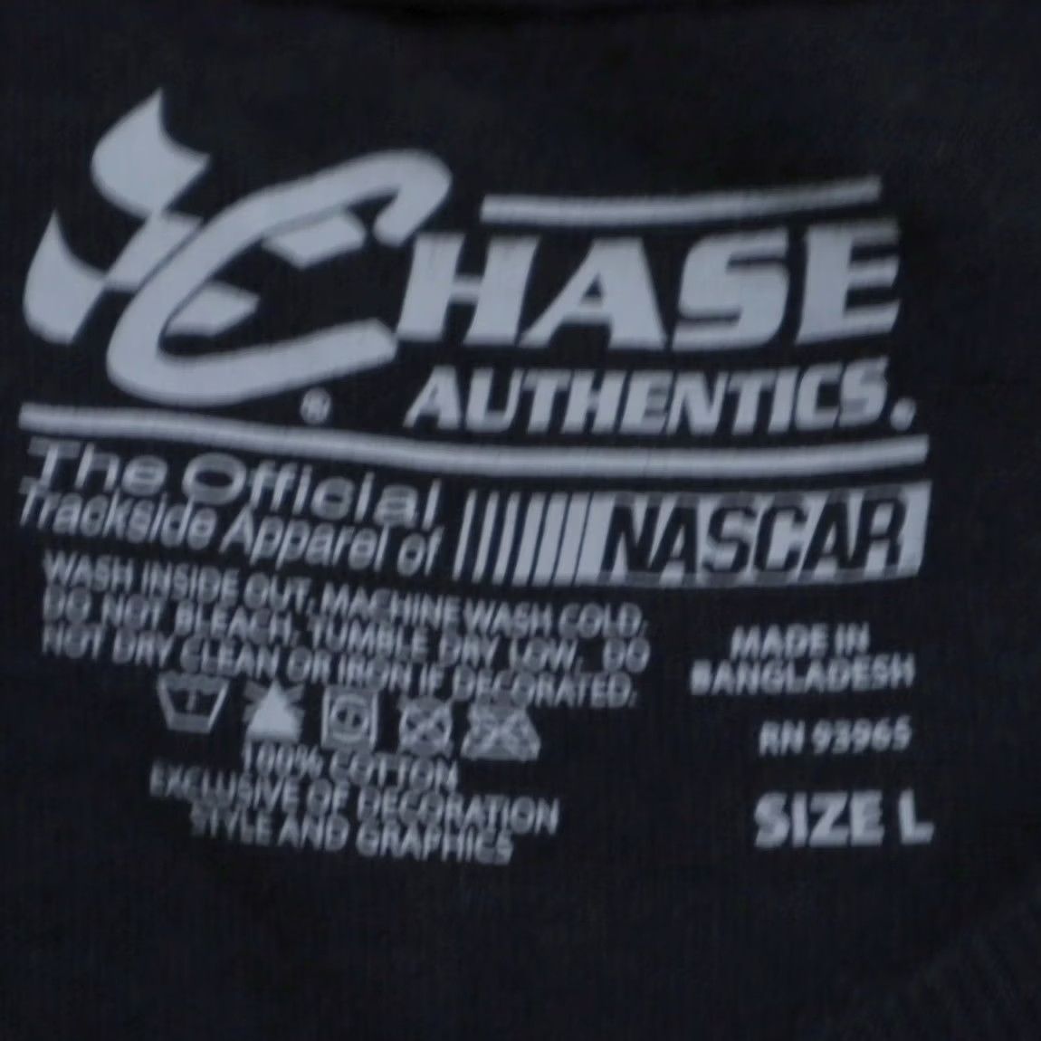 Chase Authentics Chase Authentics Aric Almirola Double Sided Solid T-Shirt Black Men's L Size US L / EU 52-54 / 3 - 5 Thumbnail