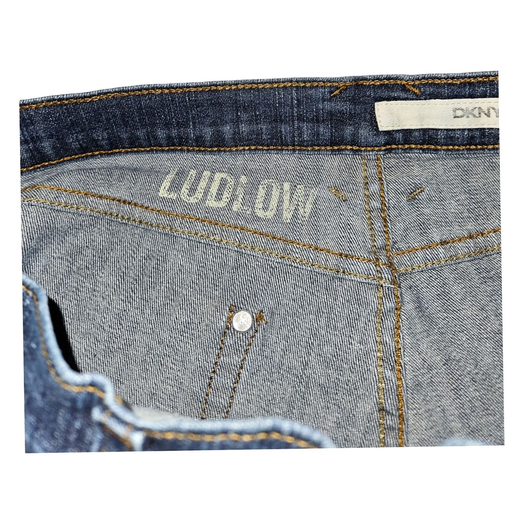 DKNY DKNY Jeans 14R Women Bootcut Denim 5-Pocket Blue Spandex Cotton Mid Rise Regular 30in Inseam Embroidered Button Zip Casual Preppy Hipster Women Size 36" / US 14 / IT 50 - 3 Thumbnail