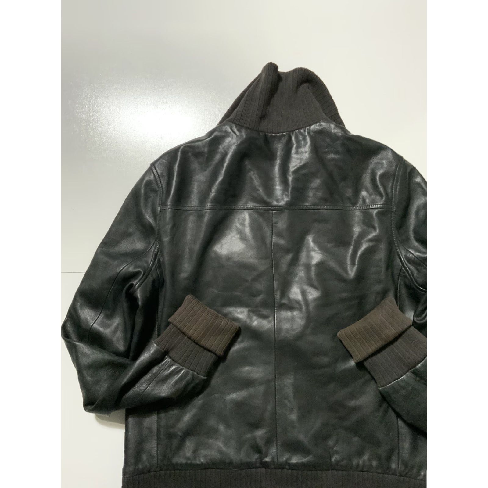 Vintage VINTAGE Shipley & Halmos Leather Full Zip Motorcycle Jacket LG Black Men Track Runway Show Modern Size US L / EU 52-54 / 3 - 5 Thumbnail