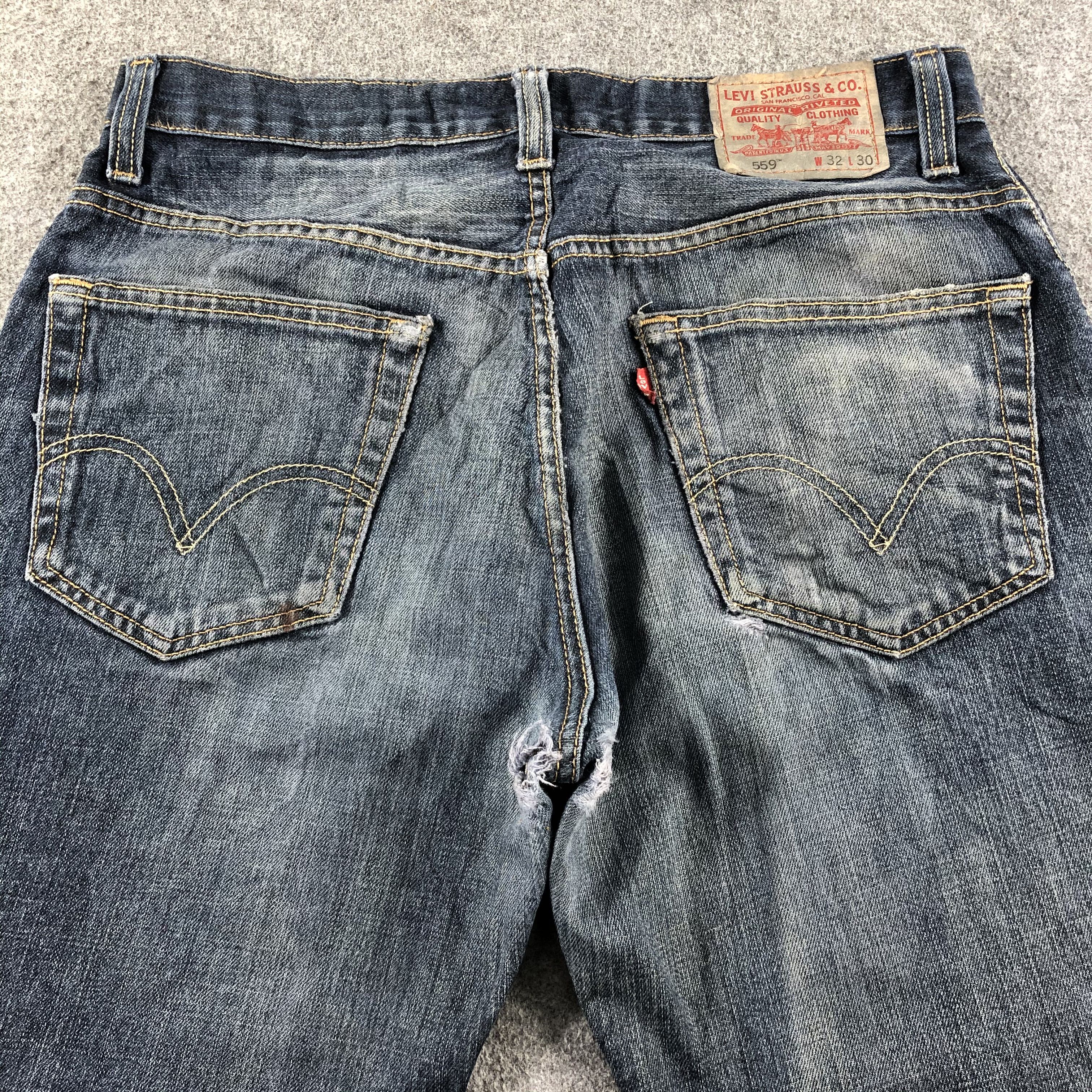 Levi's Vintage Faded Black Levis 559 Jeans-J2344 Size US 33 - 4 Thumbnail