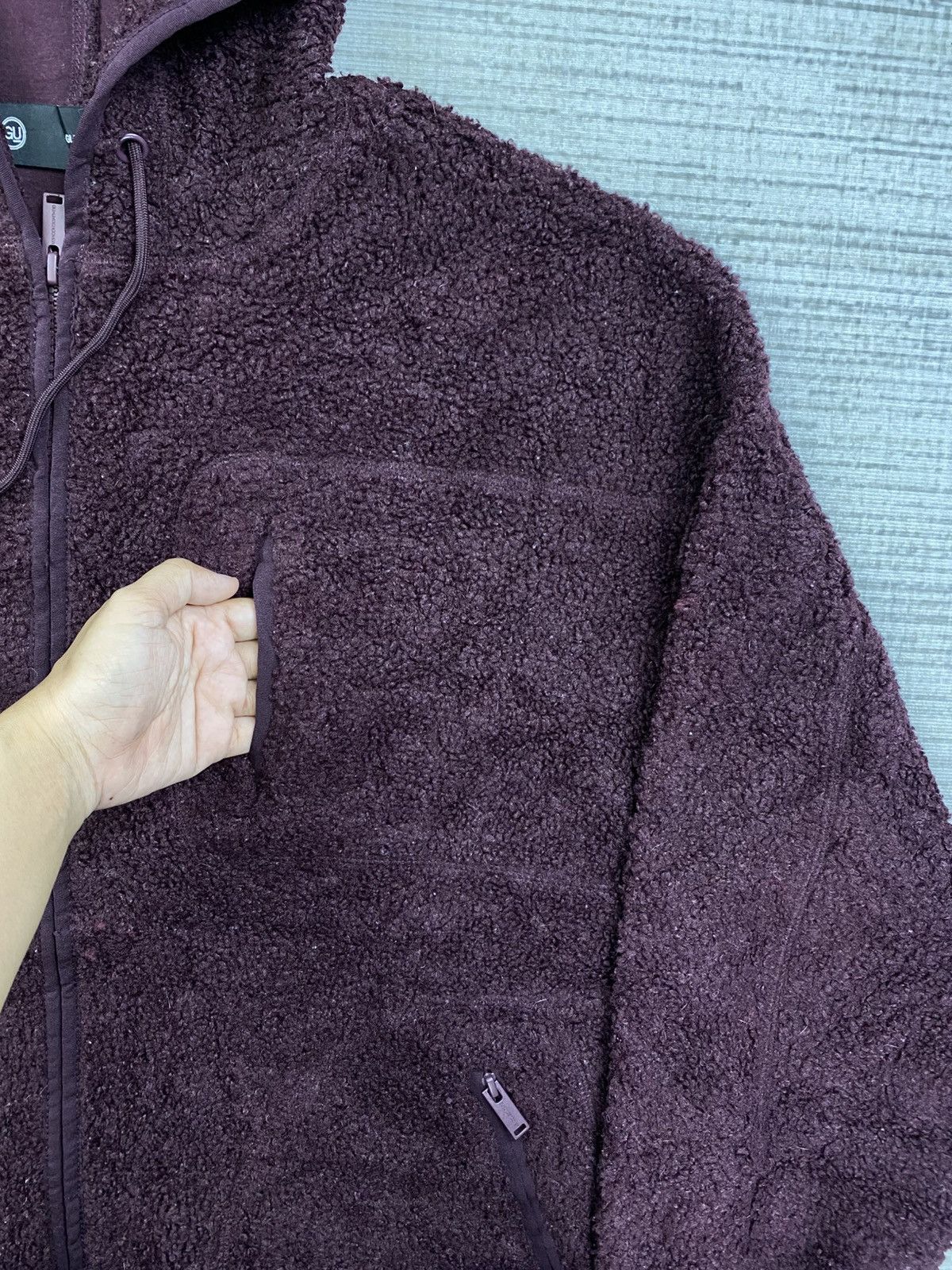 GU × Japanese Brand × Undercover Vintage Gu X Undercover Dark Maroon Long Sherpa Jacket Size US XL / EU 56 / 4 - 7 Thumbnail