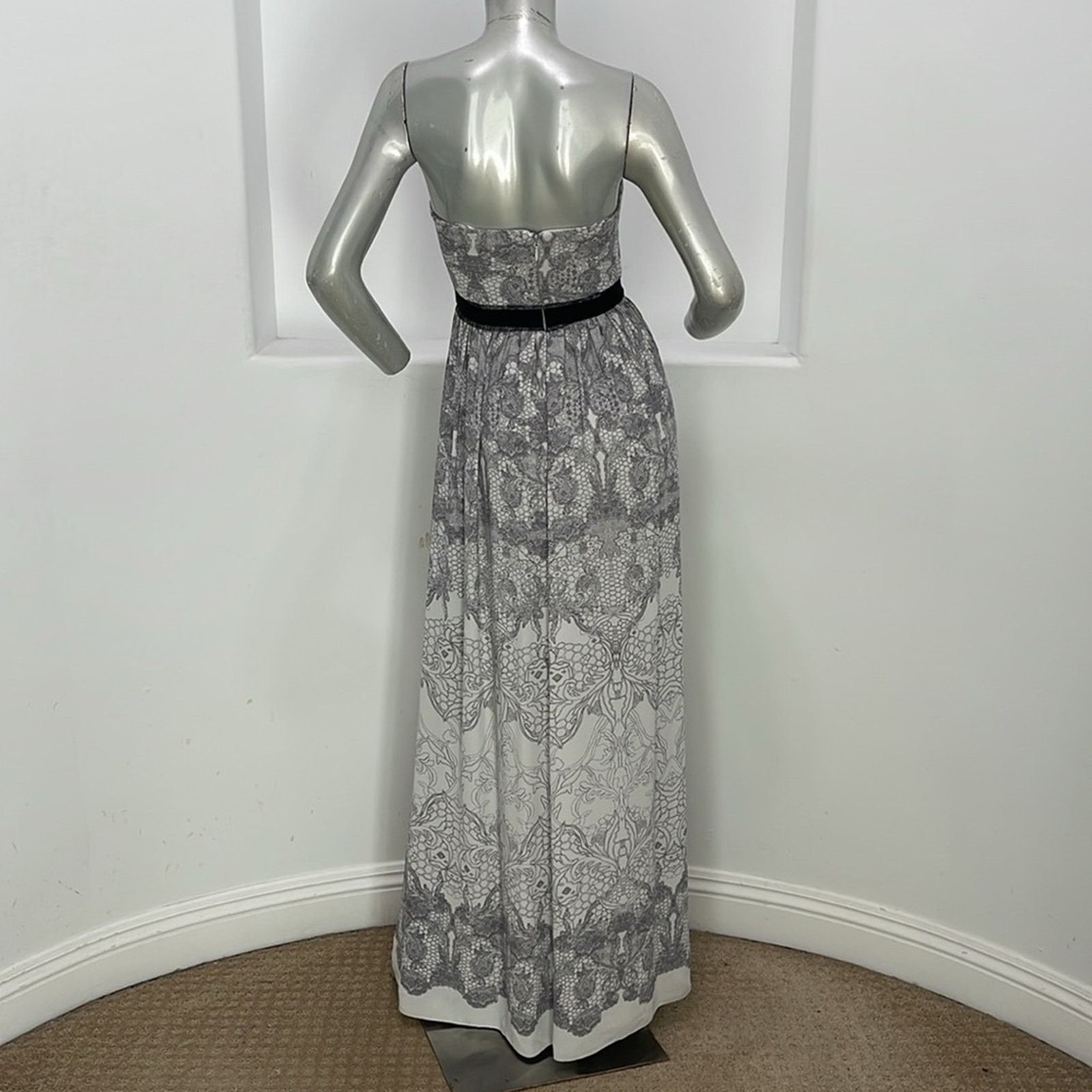 Bcbgmaxazria Bcbgmaxazria Amber Strapless Maxi Dress White Gray Sz 2 Size XS / US 0-2 / IT 36-38 - 3 Thumbnail