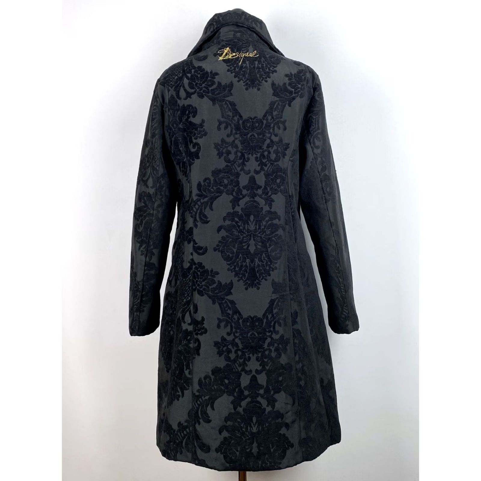 Desigual Desigual Coat Womens 44 Black Cotton Blend Overcoat 44 Womens Desigual Coat Black 36E2003 Size 44 Size M / US 6-8 / IT 42-44 - 3 Thumbnail