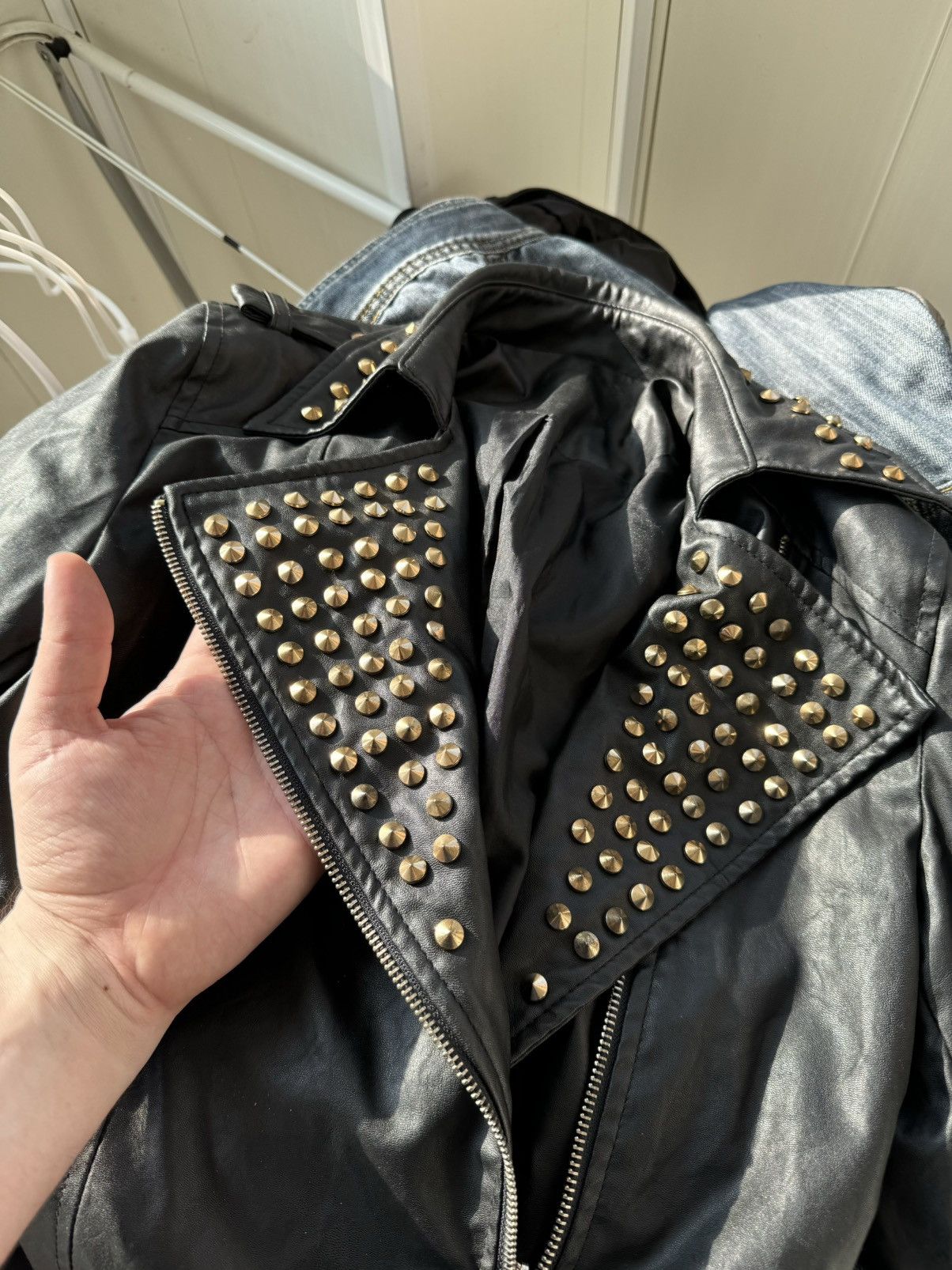 If Six Was Nine × Japanese Brand × Junya Watanabe Vintage Japanes Leather Rick Owen’s Style Rivets Jacket Size US S / EU 44-46 / 1 - 4 Thumbnail