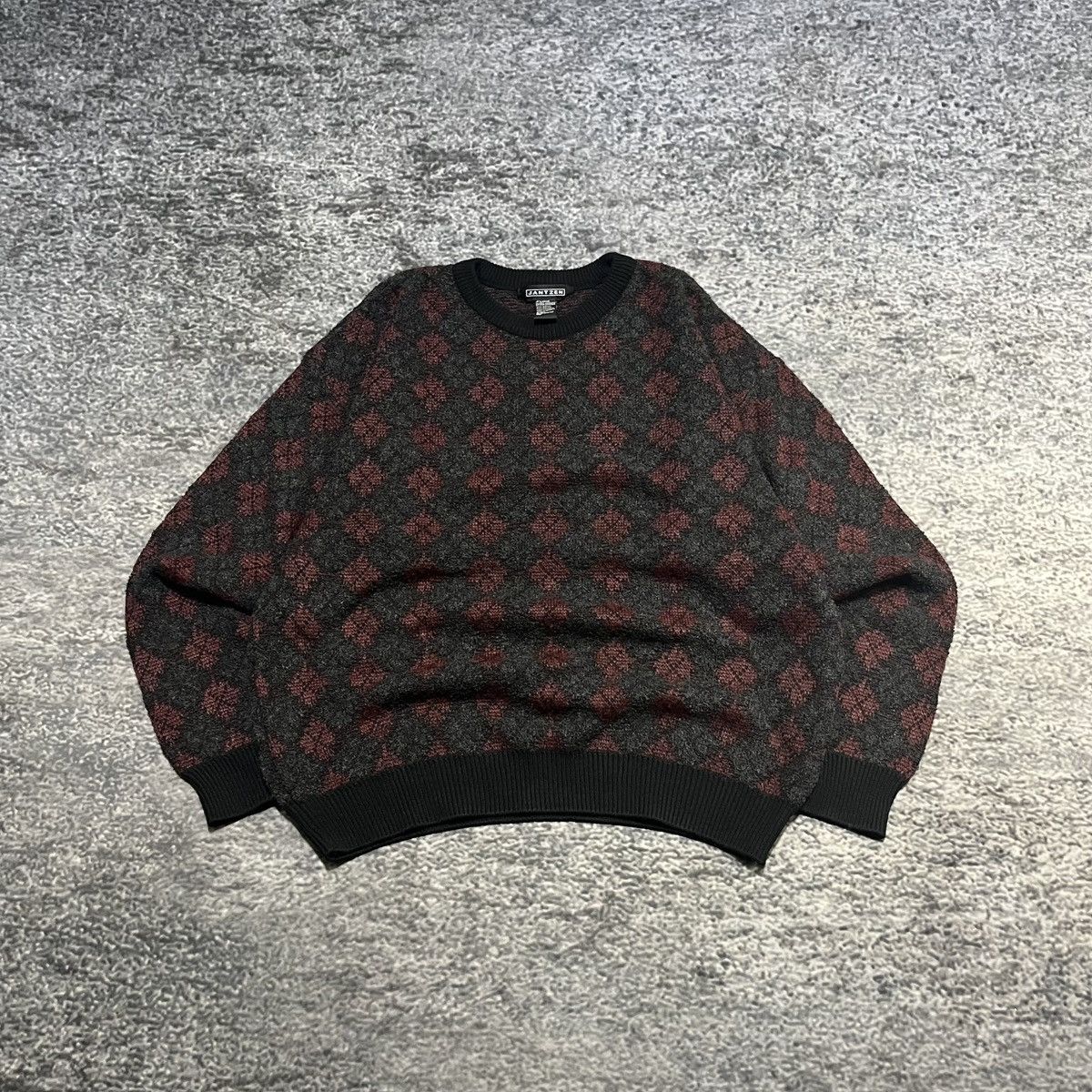 Jantzen Vintage 90s Janzten Geometric Pattern Grandpa Sweater XL Size US XL / EU 56 / 4 - 1 Thumbnail