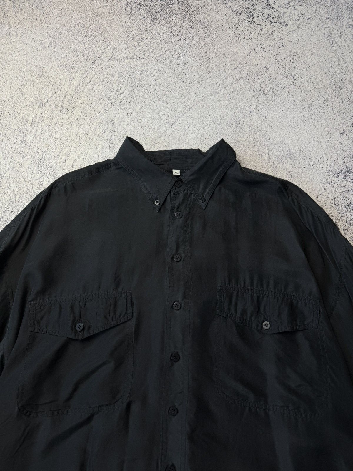 Other Vintage Pure Silk Black Shirt Button Up Y2K Japanese Size XL Size US XL / EU 56 / 4 - 8 Thumbnail