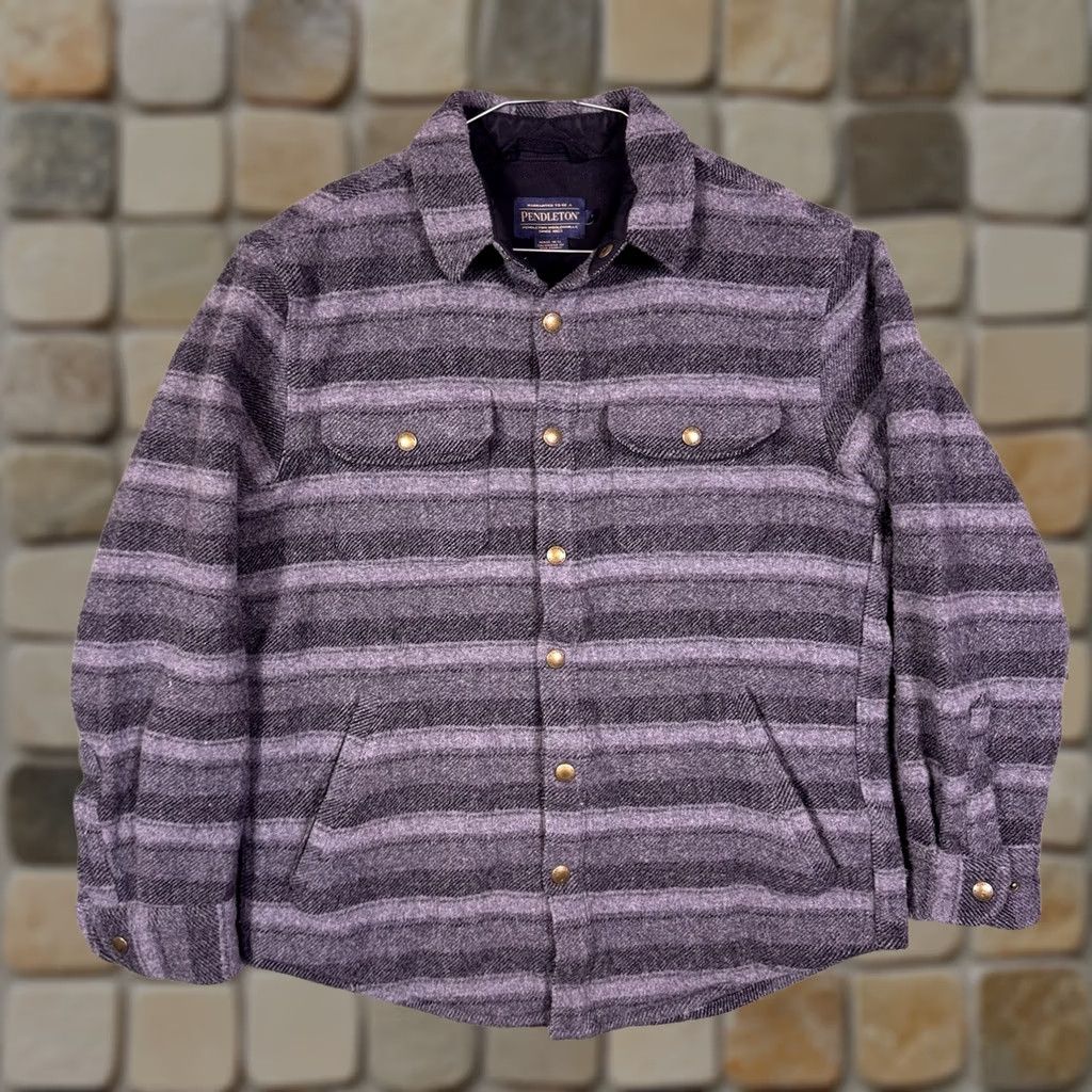 Pendleton Pendleton Jacket Shirt Shacket Oregon Tweed Virgin Lambswool Barn Chore Mens M Gray Size US M / EU 48-50 / 2 - 1 Thumbnail