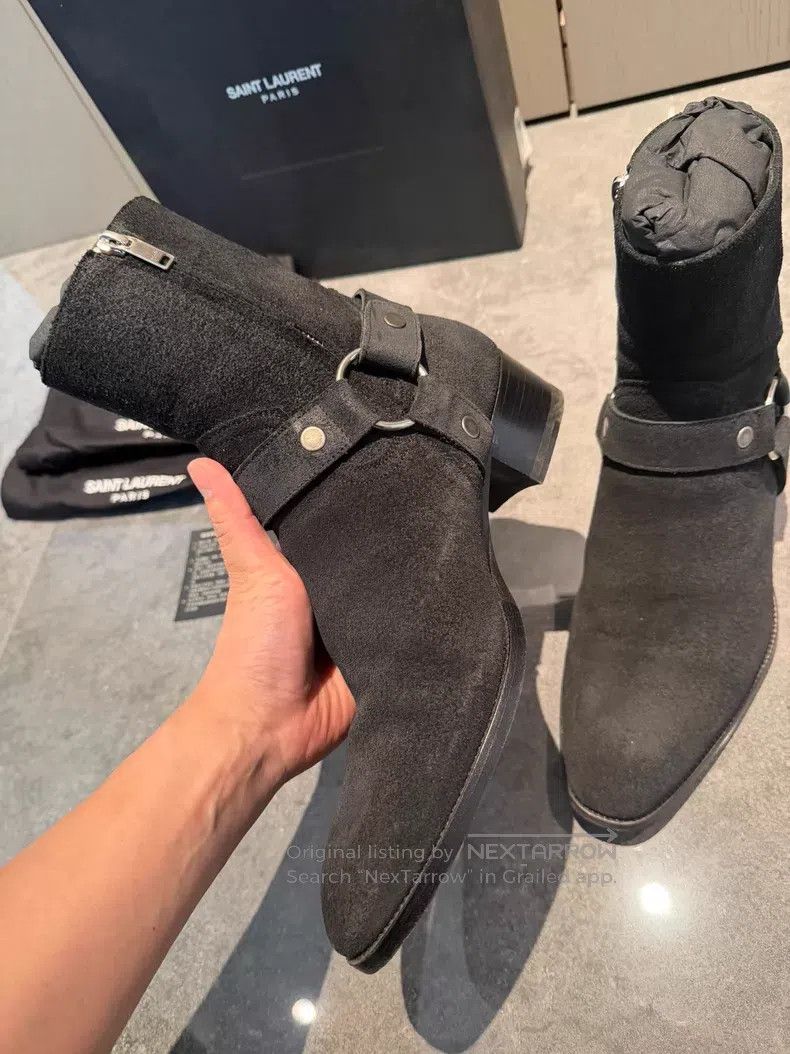 Saint Laurent Paris Saint Laurent Paris Men's black suede side buckle leather Size US 8.5 / EU 41-42 - 8 Thumbnail