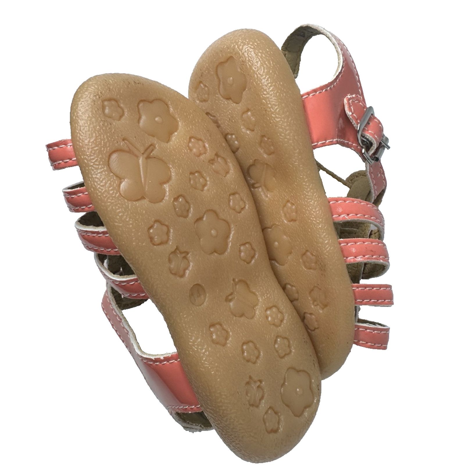 Other Calzado Esmeralda Kids Pink Coral Floral Leather Sandals Size US 7 / IT 37 - 8 Thumbnail