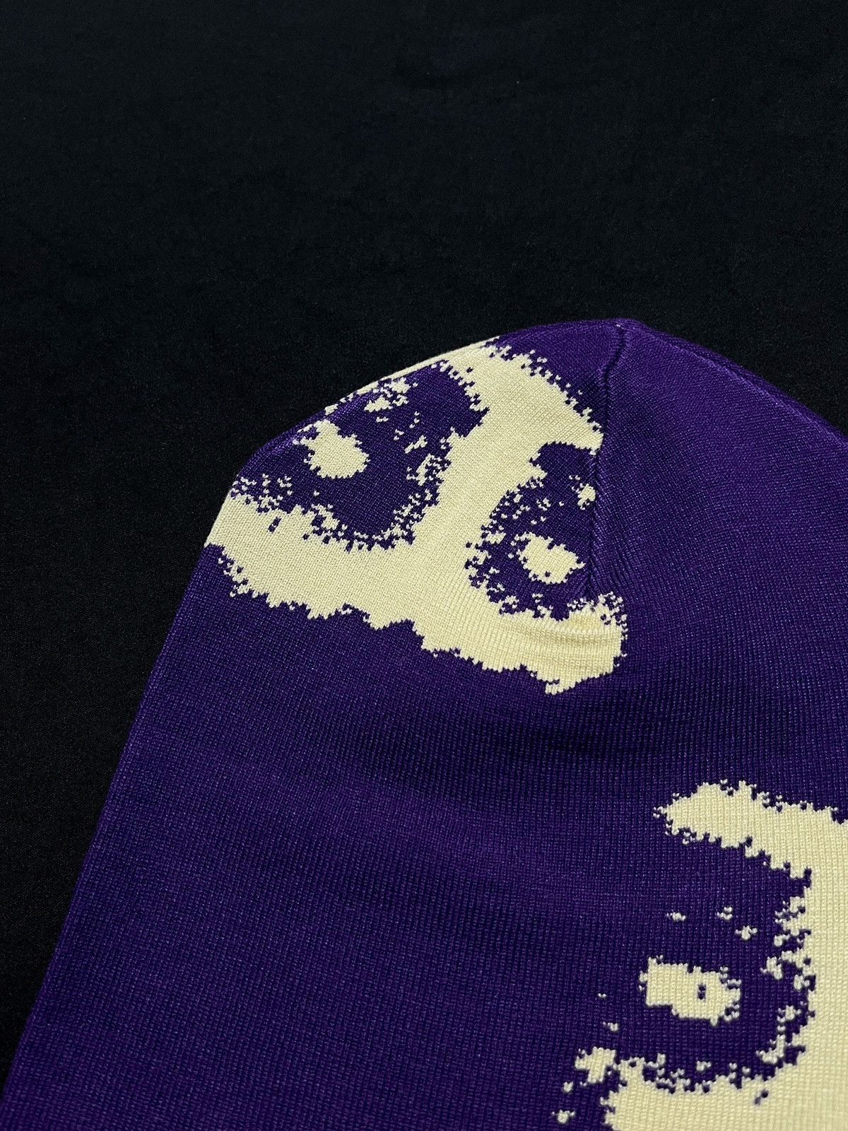 Japanese Brand In Your Eyes Reversible Purple No Cuff Knit Beanie OS Size ONE SIZE - 6 Thumbnail