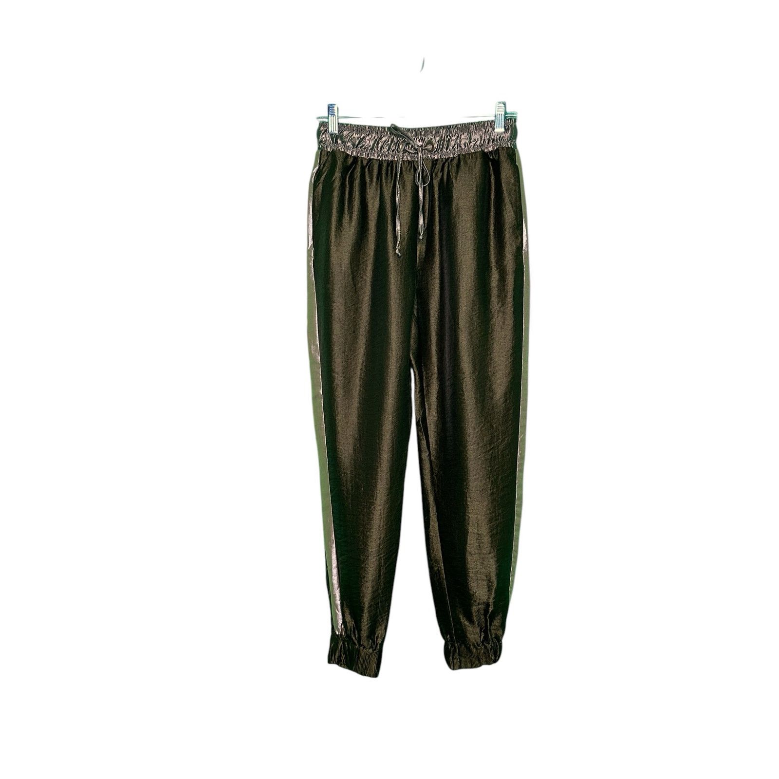 Zara Zara gold green satin effect pull on cuffed pants size Small Size 27" / US 4 / IT 40 - 8 Thumbnail