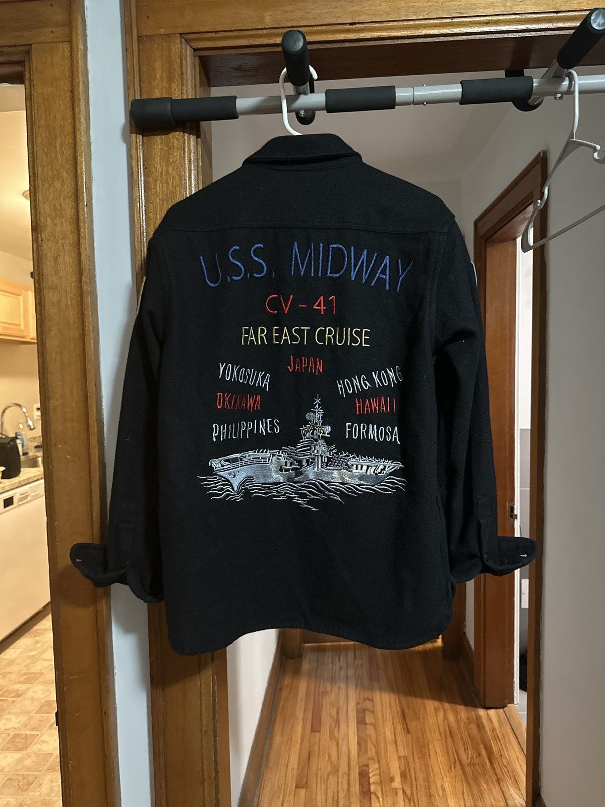 Schott Schott USS Midway Navy Patch Wool Shirt Size US M / EU 48-50 / 2 - 7 Thumbnail