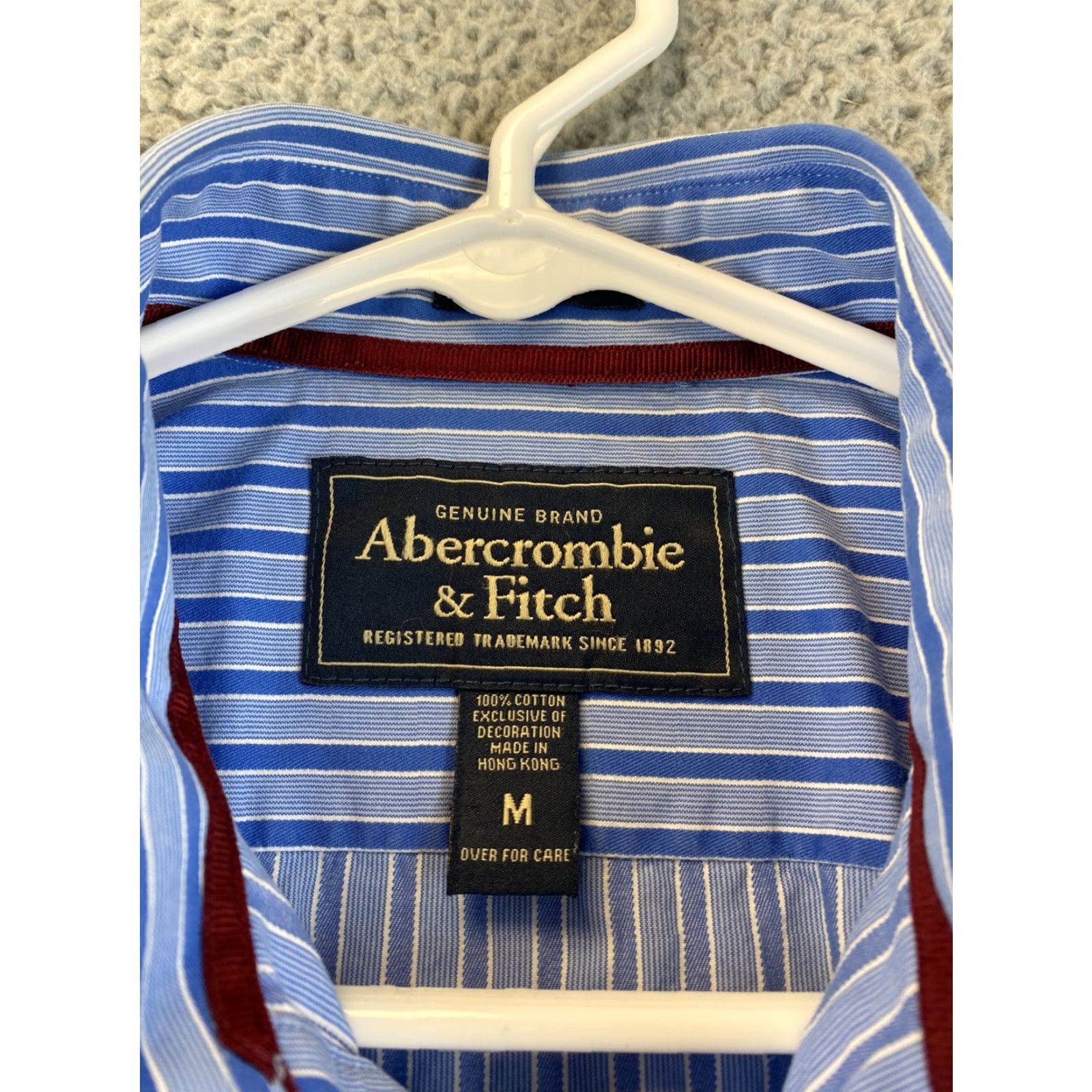 Abercrombie & Fitch Abercrombie & Fitch Mens Cotton Long Sleeve Dress Casual Striped Shirt M /83-54 Size US M / EU 48-50 / 2 - 5 Thumbnail