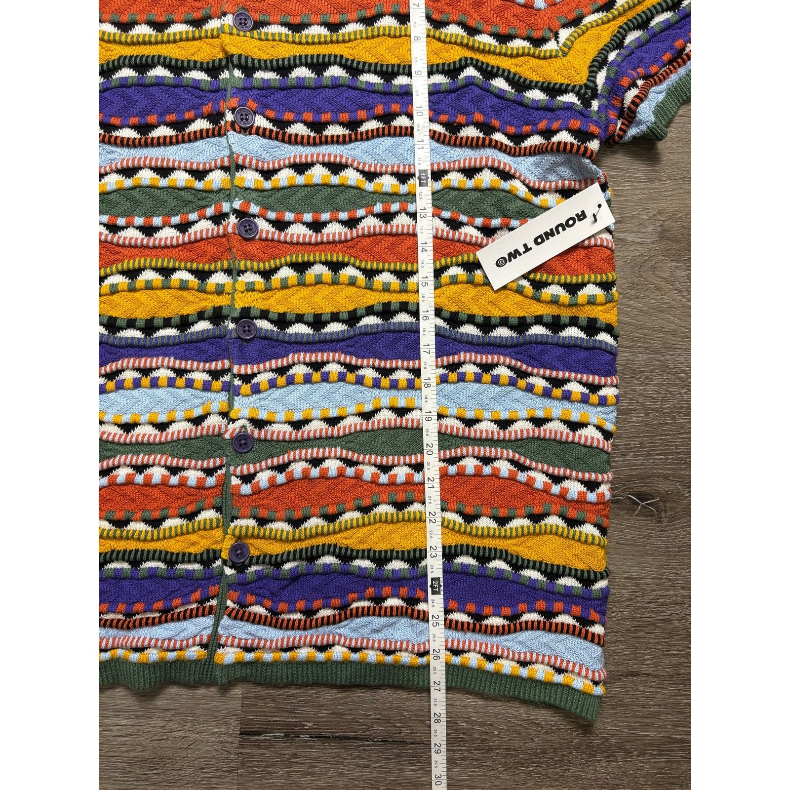 Round Two NWT Round 2 Multicolor Stretchy Knitted Polo - Sz. Large Size US L / EU 52-54 / 3 - 2 Thumbnail