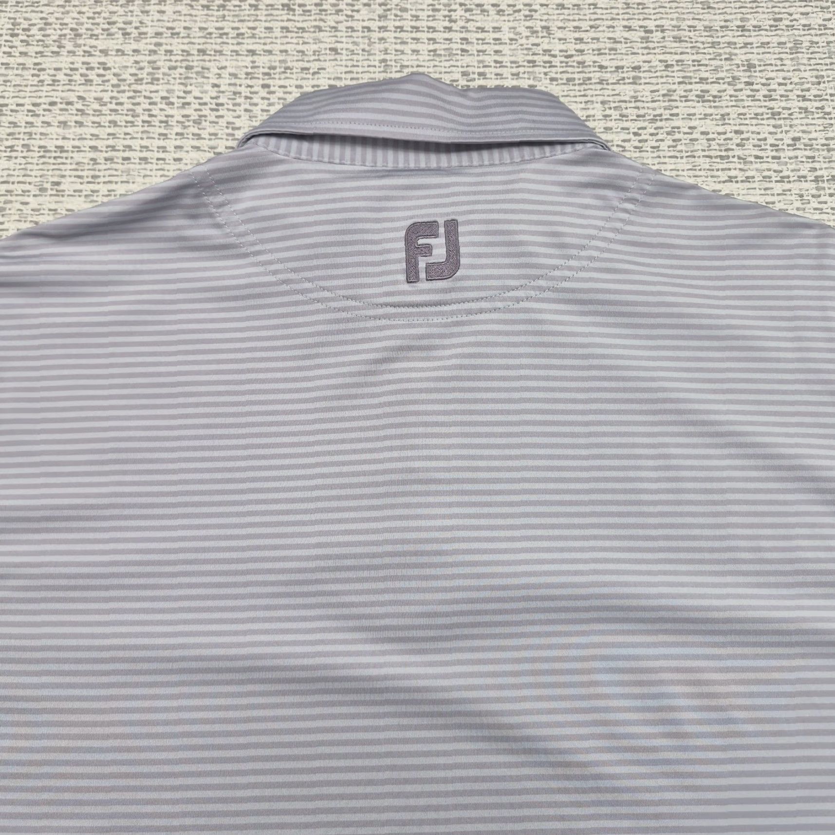 Footjoy FootJoy Golf Polo Shirt Mens Large Gray Stripe Huukan Club Golf Performance Size US L / EU 52-54 / 3 - 6 Thumbnail