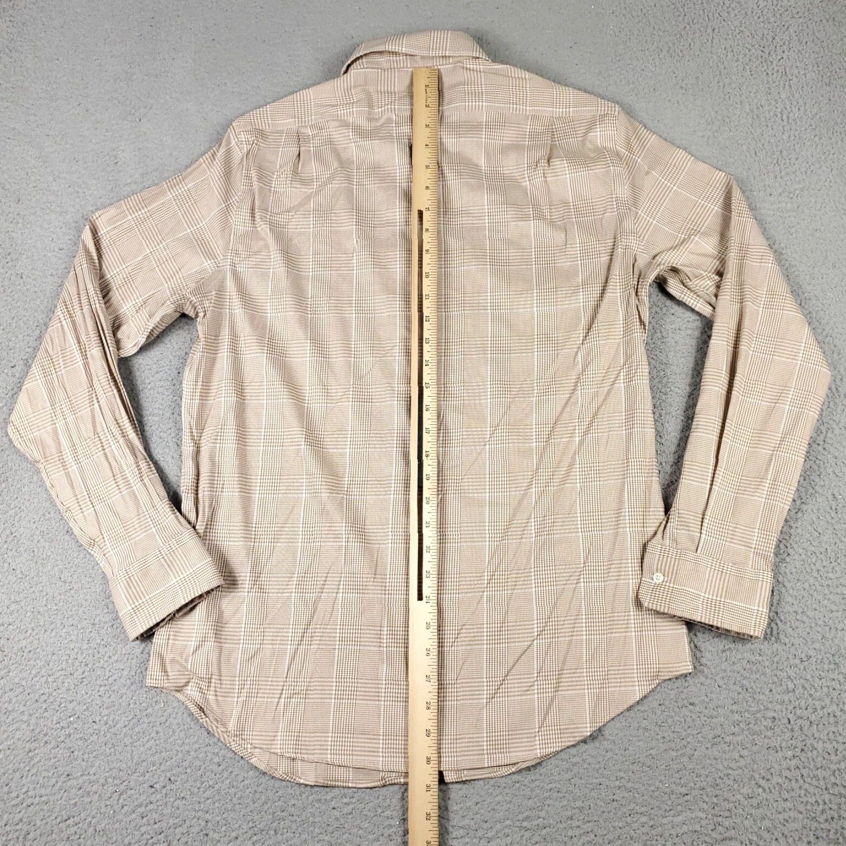 Ralph Lauren VINTAGE Nike Shirt Mens Large Beige Plaid Button Up Long Sleeve Size US L / EU 52-54 / 3 - 3 Thumbnail