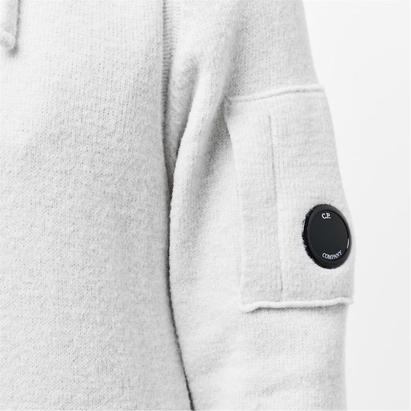 C.P. Company o1g2r1mq0426 Lens Knitted Hoodie in White Size US M / EU 48-50 / 2 - 5 Thumbnail
