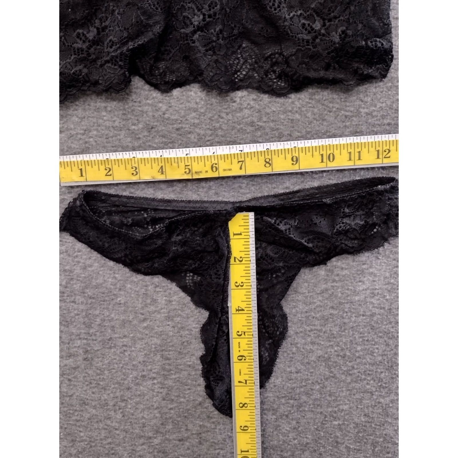 Vintage Unbranded Women's 2 Pc Black Lace Bralette And Panty XL Bralette Set Lace White? Size ONE SIZE - 4 Thumbnail