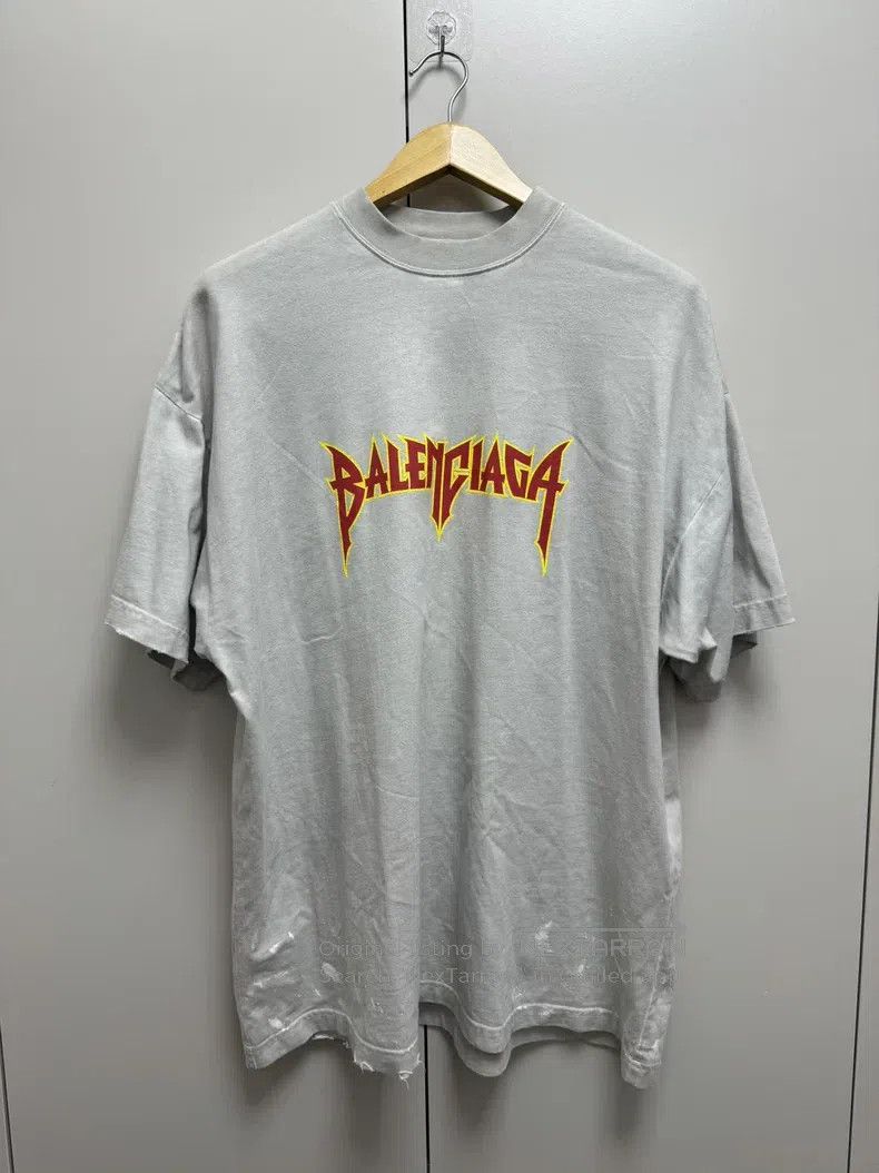 Balenciaga Balenciaga Rock Band Destroyed T-Shirt Gray Size US S / EU 44-46 / 1 - 1 Thumbnail