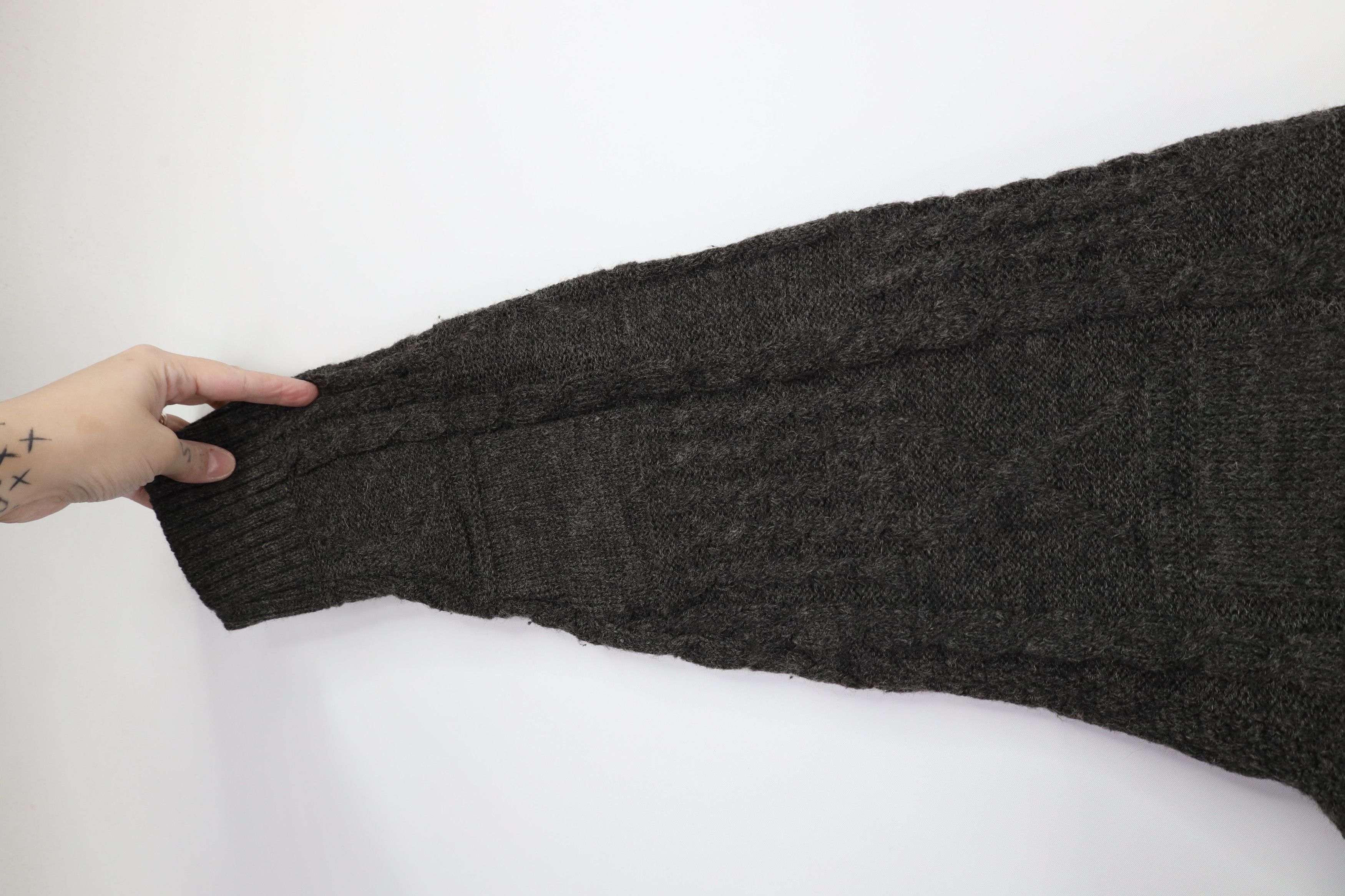 Vintage Vintage 90s Streetwear Blend Chunky Cable Knit Sweater Gray Size US M / EU 48-50 / 2 - 5 Thumbnail