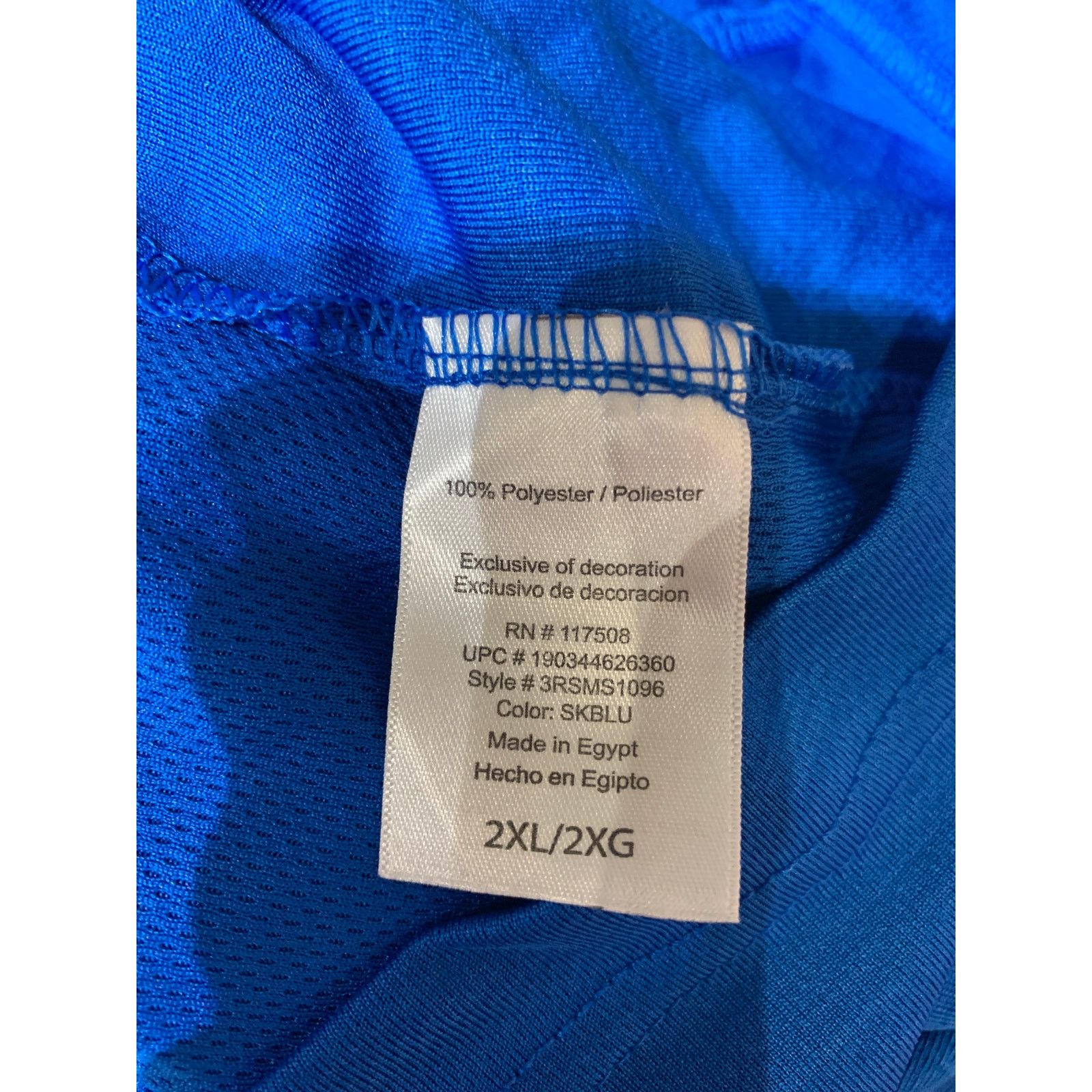 Reebok Reebok 2XL Mens Polyester Crew Neck Royal Blue Athletic Tee Size US XXL / EU 58 / 5 - 5 Thumbnail