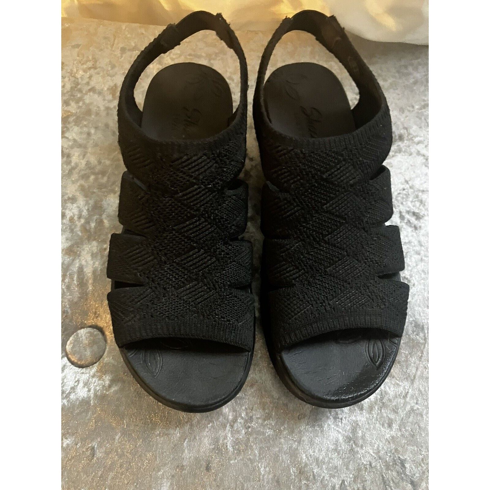 SKECHERS Skechers wedge sandles shoes black size 6.5 6 1/2 Size US 6.5 / IT 36.5 - 1 Thumbnail