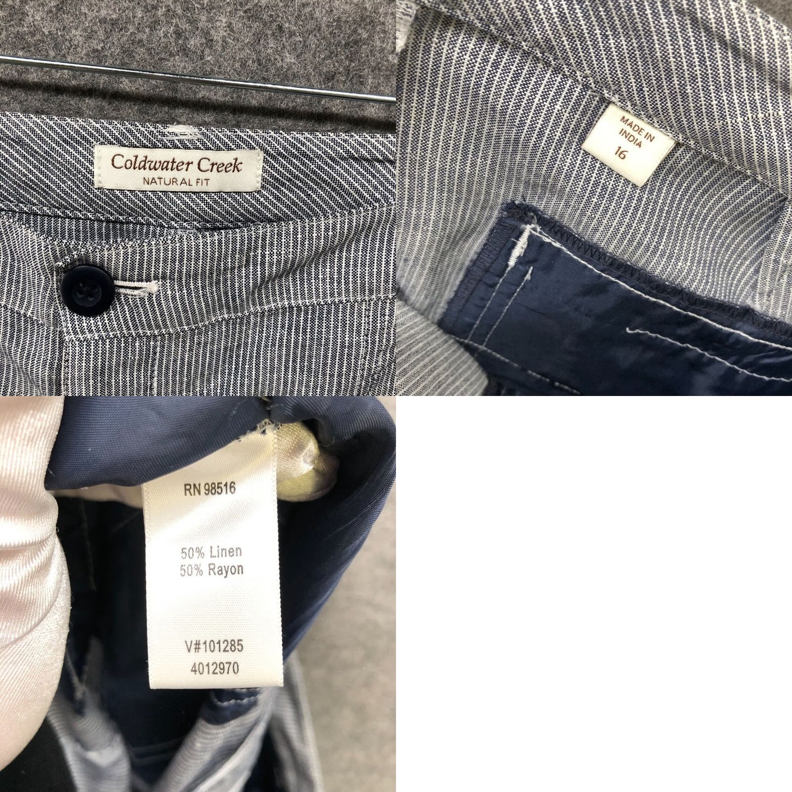Coldwater Creek Coldwater Creek Womens Size 16 Capri Pants Blue White Stripe Coastal Linen Blend Casual Size 38" / US 16 / IT 52 - 8 Thumbnail