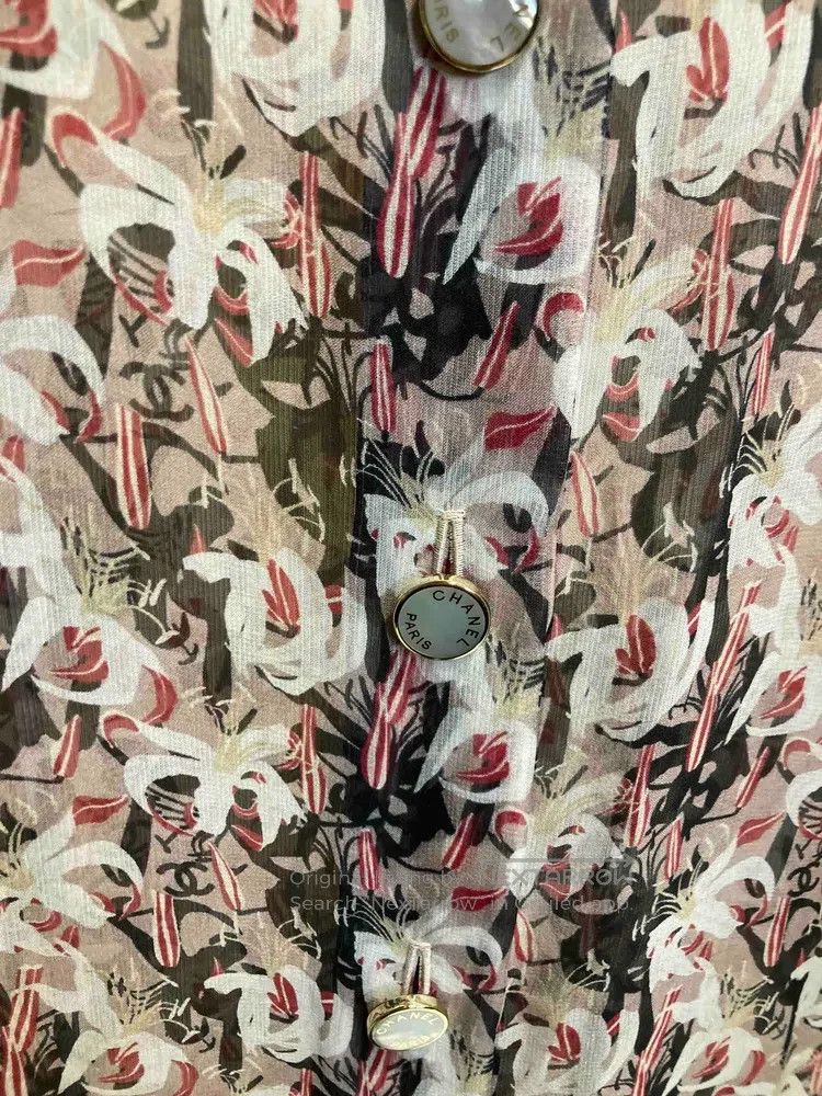 Chanel Chanel 23a pink printed silk shirt Size XS / US 0-2 / IT 36-38 - 6 Thumbnail
