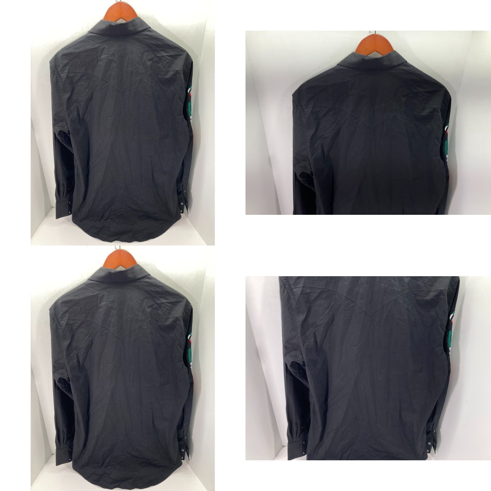 Denime Rock & Roll Denim Western Shirt Mens M Black Snap Front Cowboy Embroidered Logo Long Sleeve Size US M / EU 48-50 / 2 - 8 Thumbnail