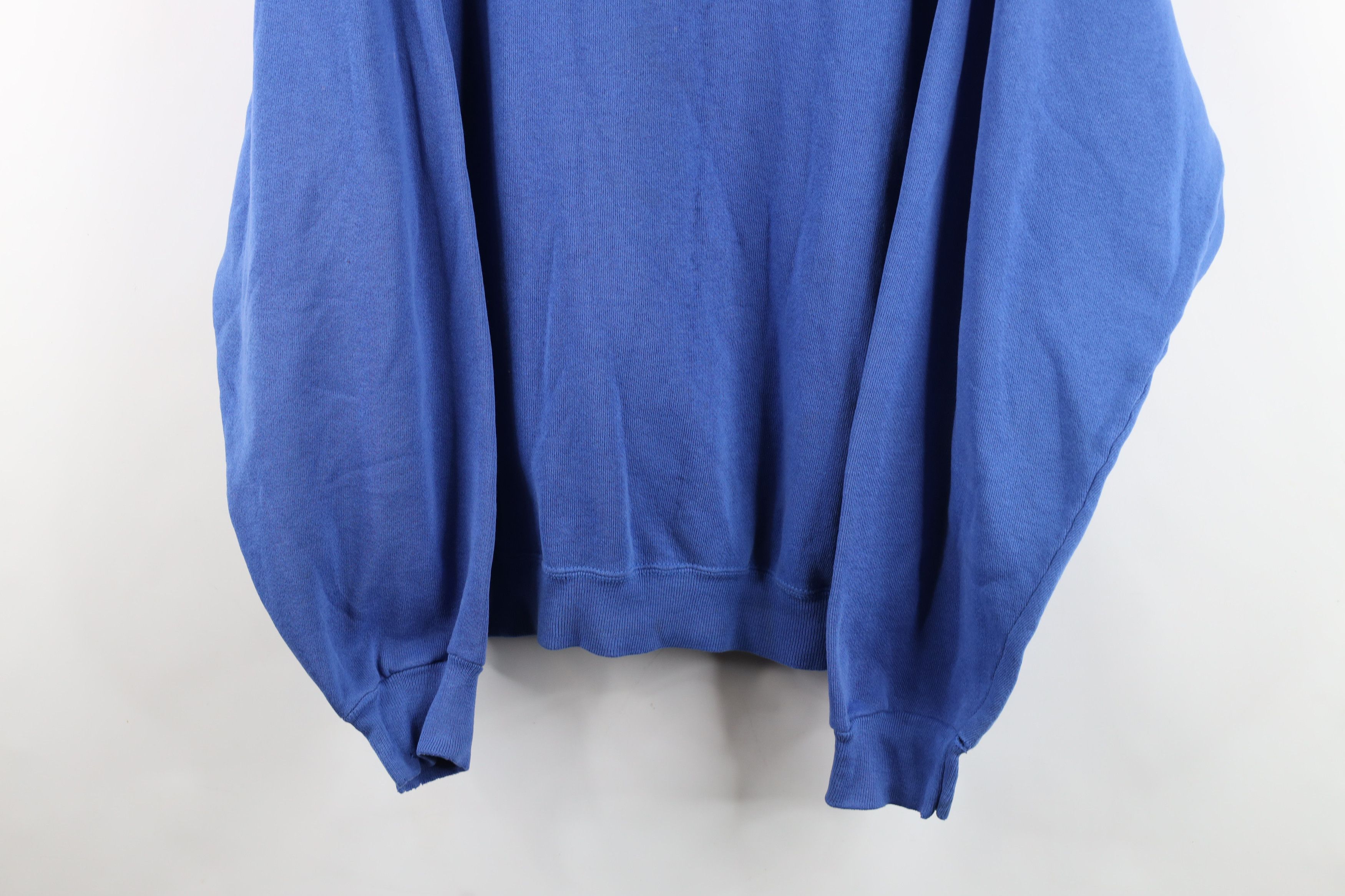 Vintage Vintage 90s Streetwear Thin Blank Sweatshirt Royal Blue USA Size US XL / EU 56 / 4 - 3 Thumbnail