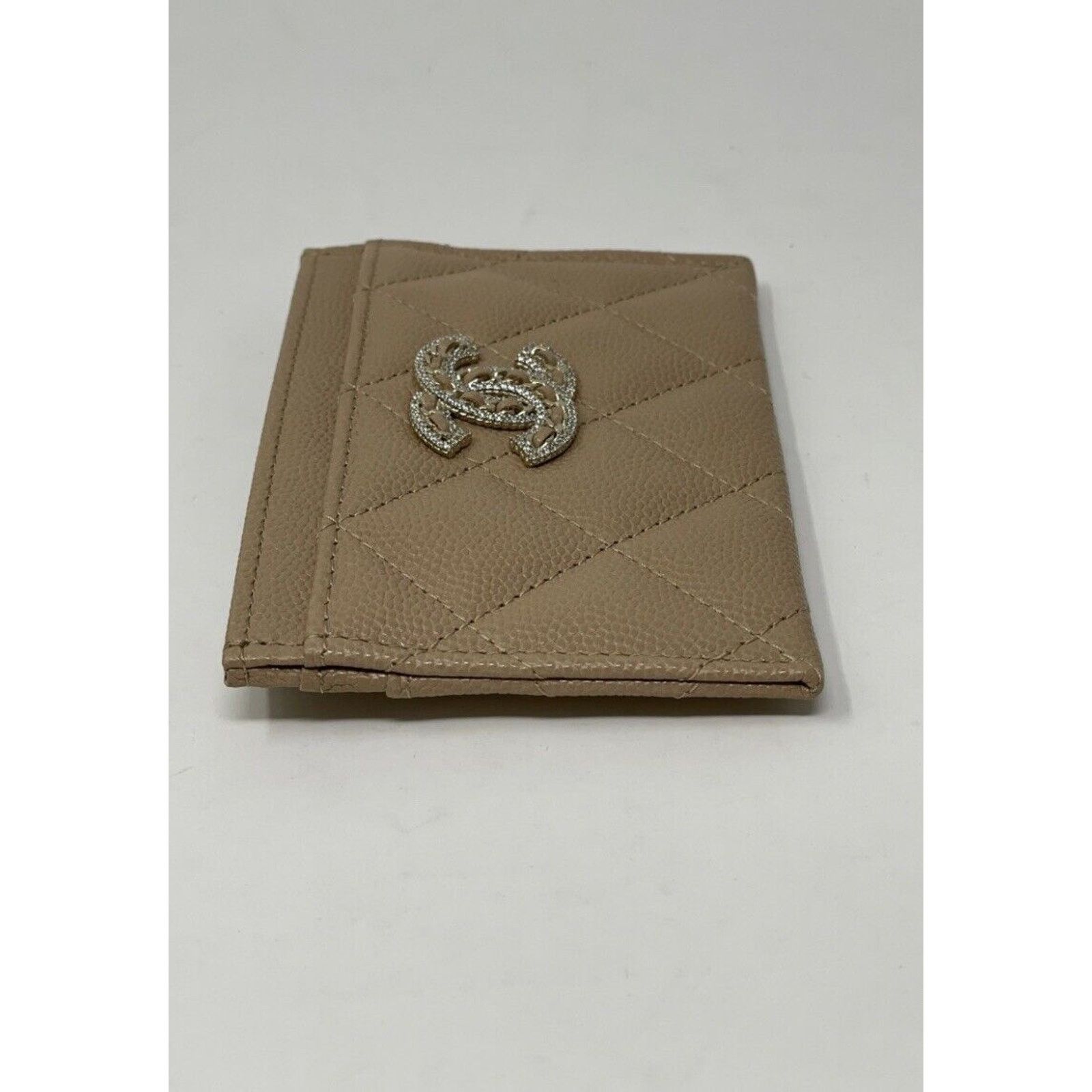 Chanel Auth BNIB Chanel Crystal Beige Flat Card Holder Wallet 22S Size ONE SIZE - 5 Thumbnail