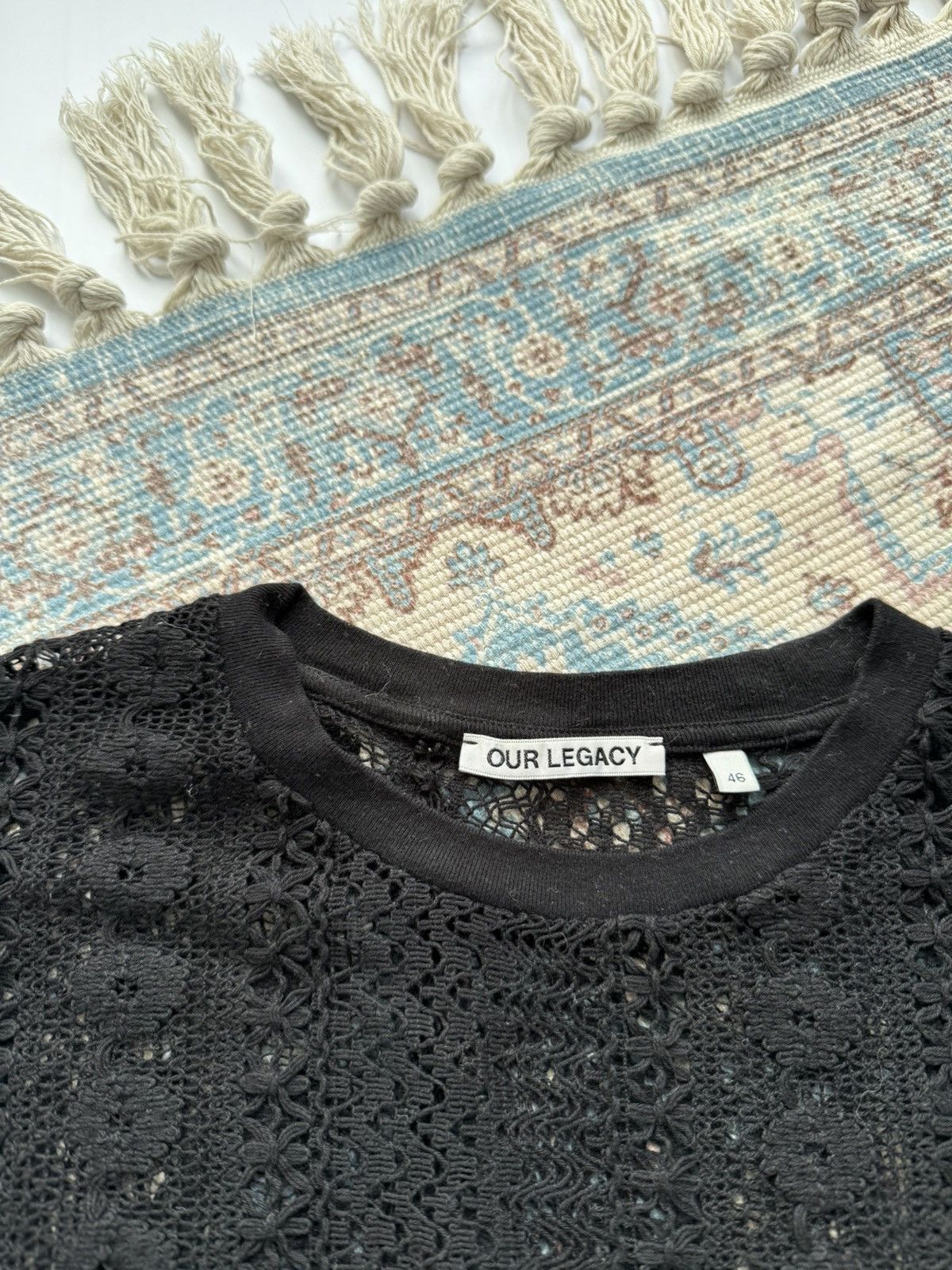 Our Legacy Our Legacy Box Sleeveless Oversized Black Crochet Tank Size US S / EU 44-46 / 1 - 7 Thumbnail