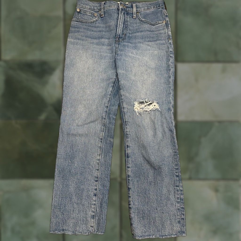 Madewell MADewell The Perfect Vintage Crop Jeans Womens 27P Petite Denim Blue 5-Pocket Stretch Distressed Cropped Jeans Womens Size 28" / US 6 / IT 42 - 1 Thumbnail