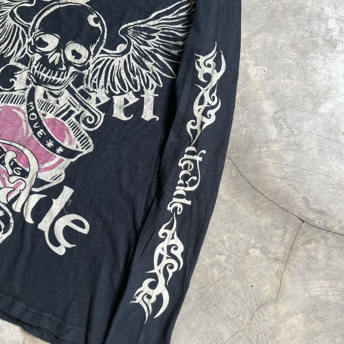 If Six Was Nine 2000s Dig Deep Vkei Style Skull Longsleeve Shirt Size L / US 10 / IT 46 - 4 Thumbnail