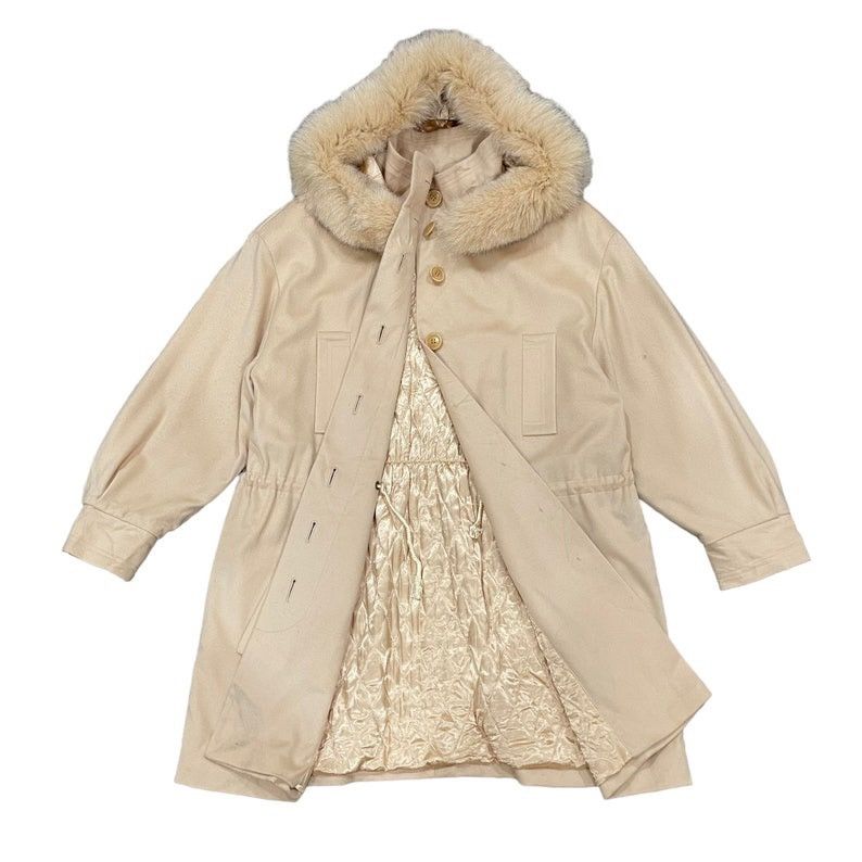 Designer × Escada × Vintage Vintage ESCADA Faux Fur Hoodie Cashmere Wool Down Jacket Size M / US 6-8 / IT 42-44 - 2 Thumbnail