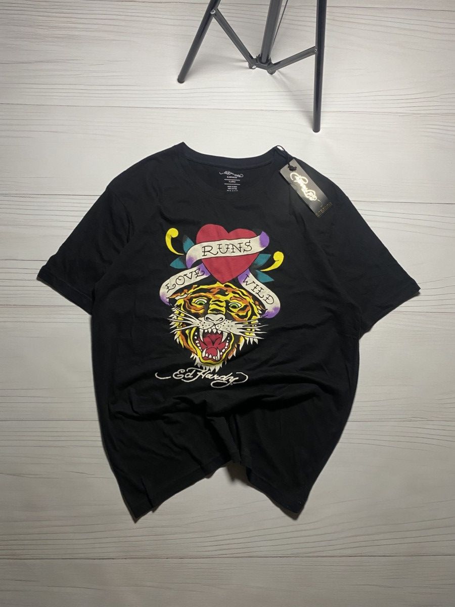 Christian Audigier × Ed Hardy × Japanese Brand Vintage Ed Hardy sleepwear new Tiger Big logo y2k t shirt Size US XL / EU 56 / 4 - 1 Thumbnail