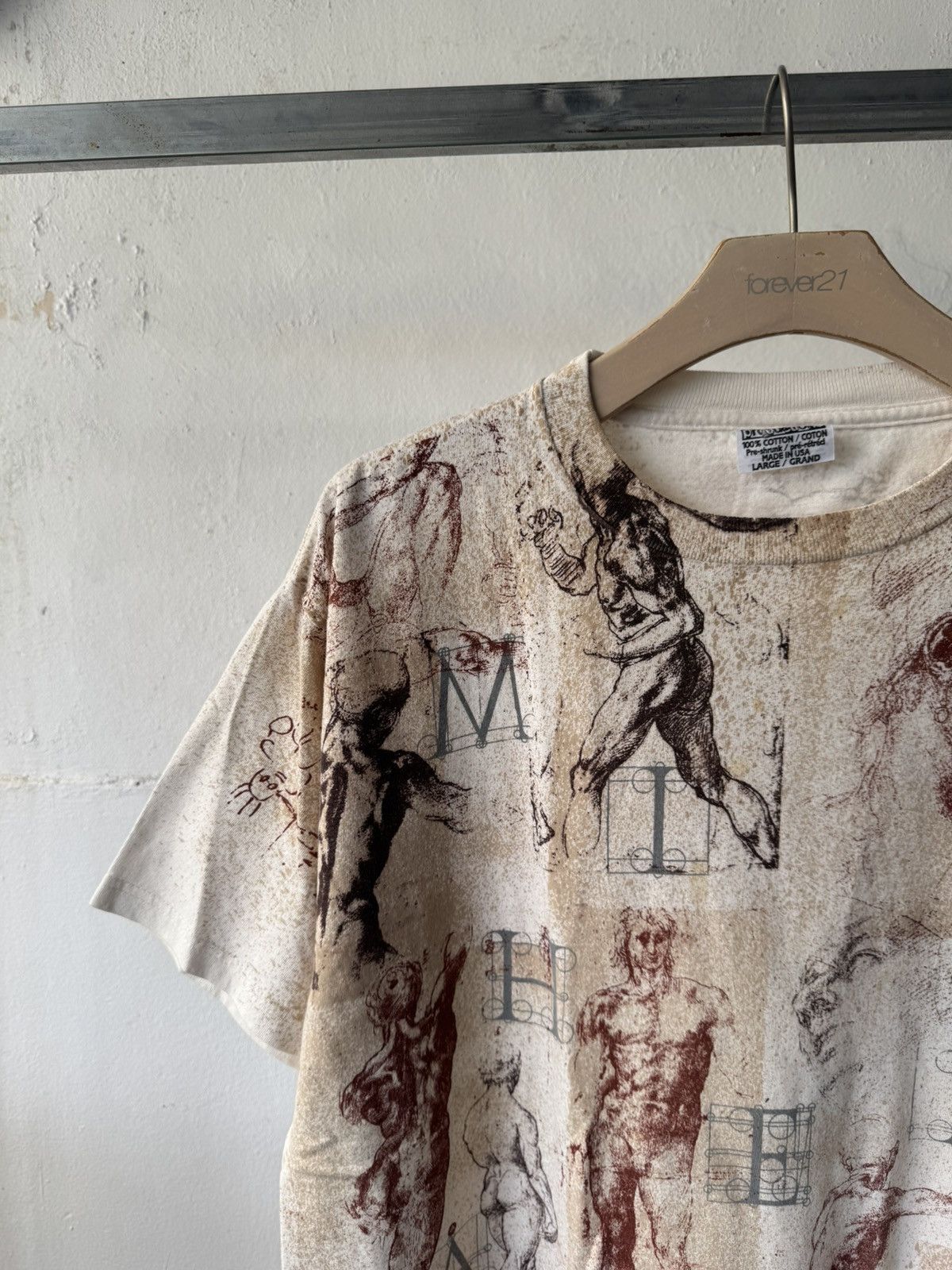 Vintage 90s Michelangelo Renaissance Art David Fullprint Shirt Size US L / EU 52-54 / 3 - 3 Thumbnail