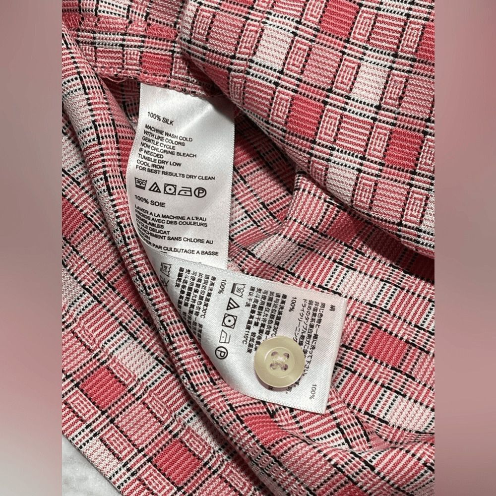 Tommy Bahama Tommy Bahama red white black woven Plaid Camp Shirt 100% Sil Size US L / EU 52-54 / 3 - 7 Thumbnail
